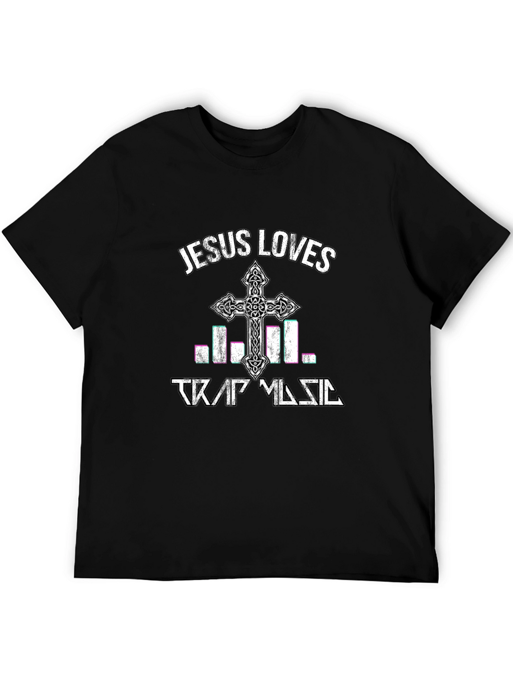 Jesus Loves Trap Music Graphic Tee - Black