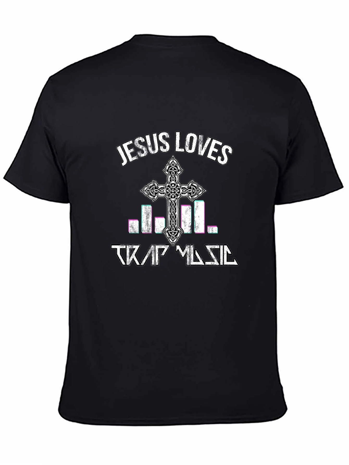 Jesus Loves Trap Music Graphic Tee - Black