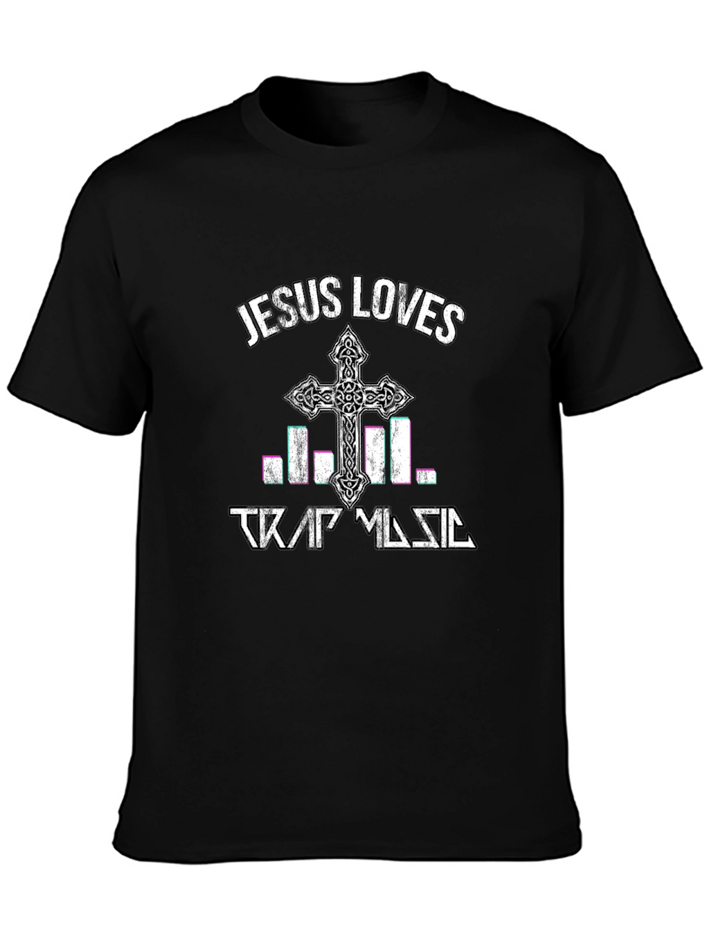 Jesus Loves Trap Music Graphic Tee - Black