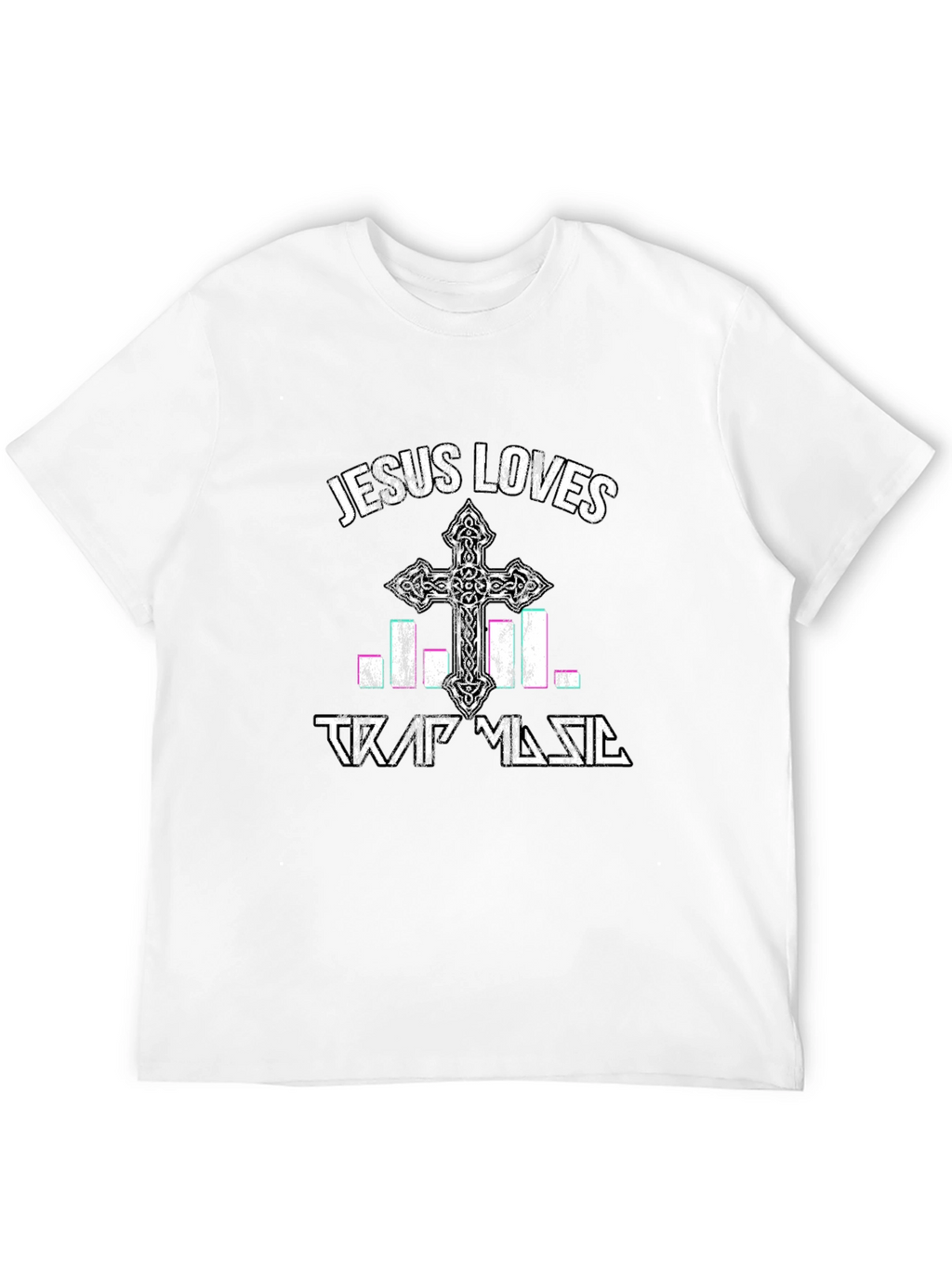 Jesus Loves Trap Music Graphic Tee - Black