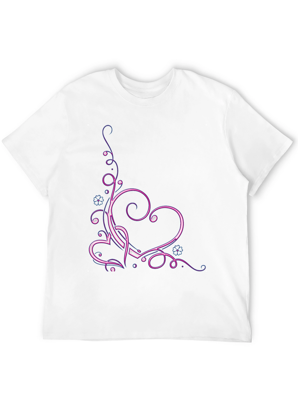 Heart Swirl T-Shirt - Neon Design