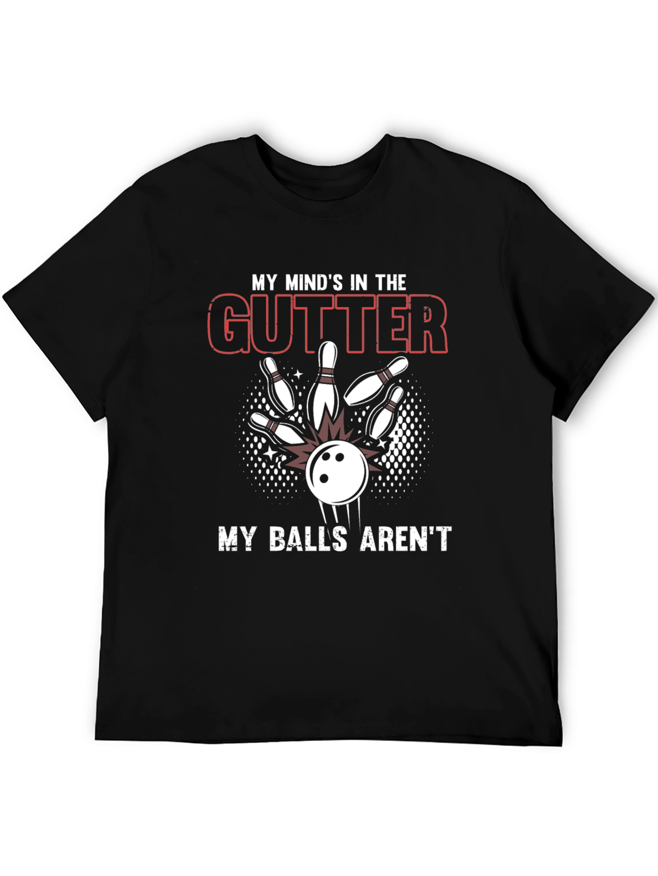 Funny Bowling T-Shirt - Mind In The Gutter