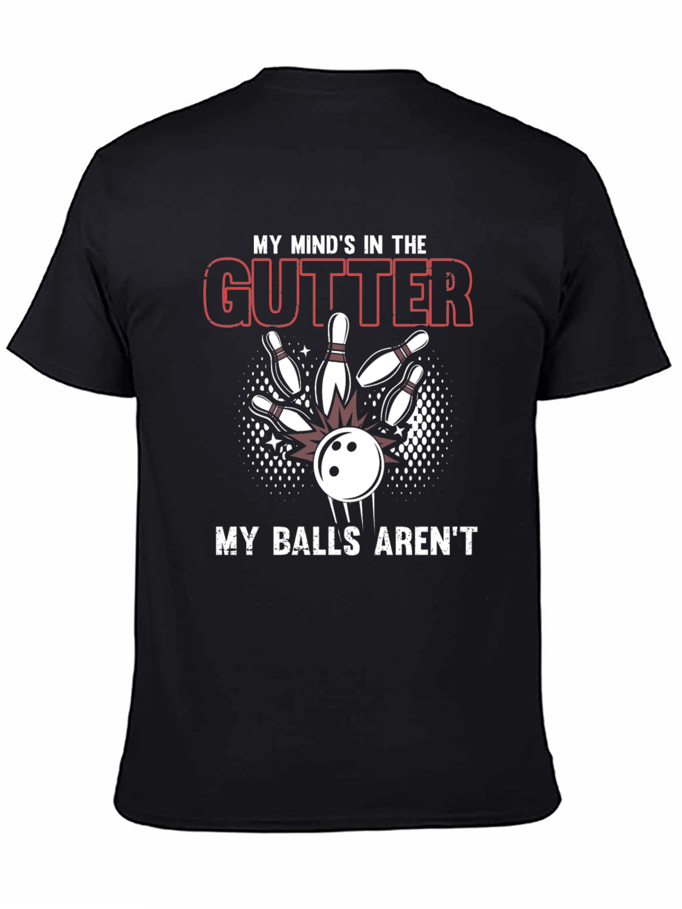 Funny Bowling T-Shirt - Mind In The Gutter
