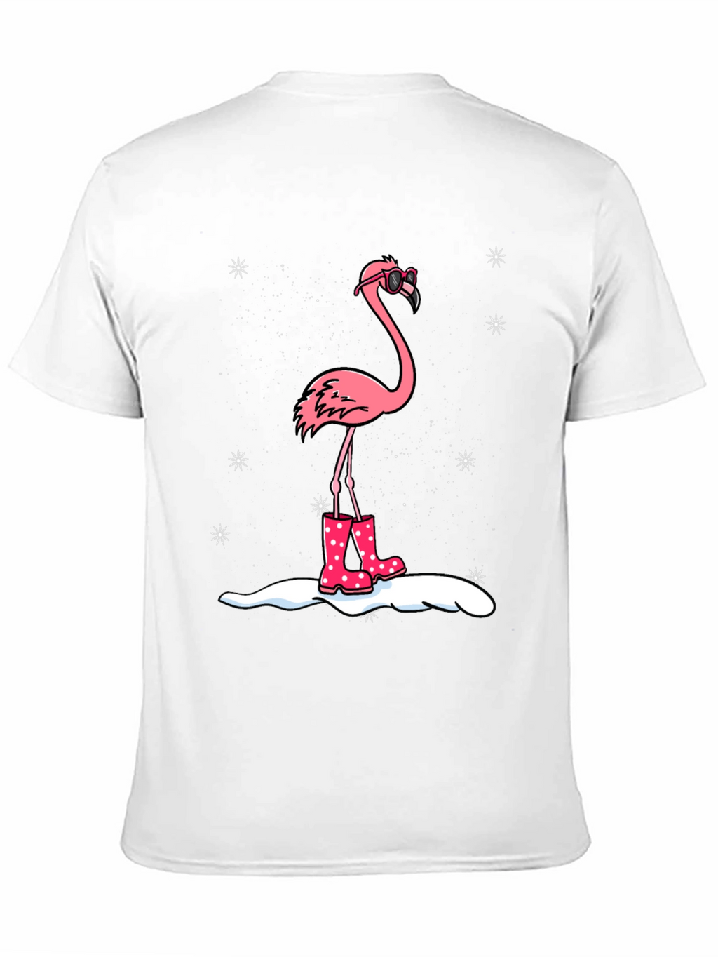 Flamingo T-Shirt - Winter Rain Boots Black Tee