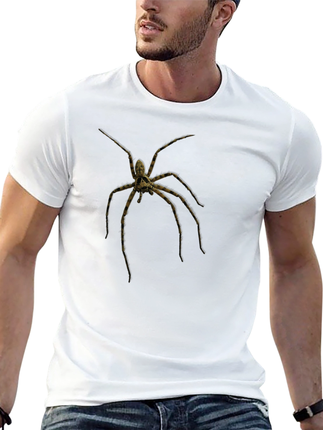 Creepy Spider Graphic Tee - Black Cotton
