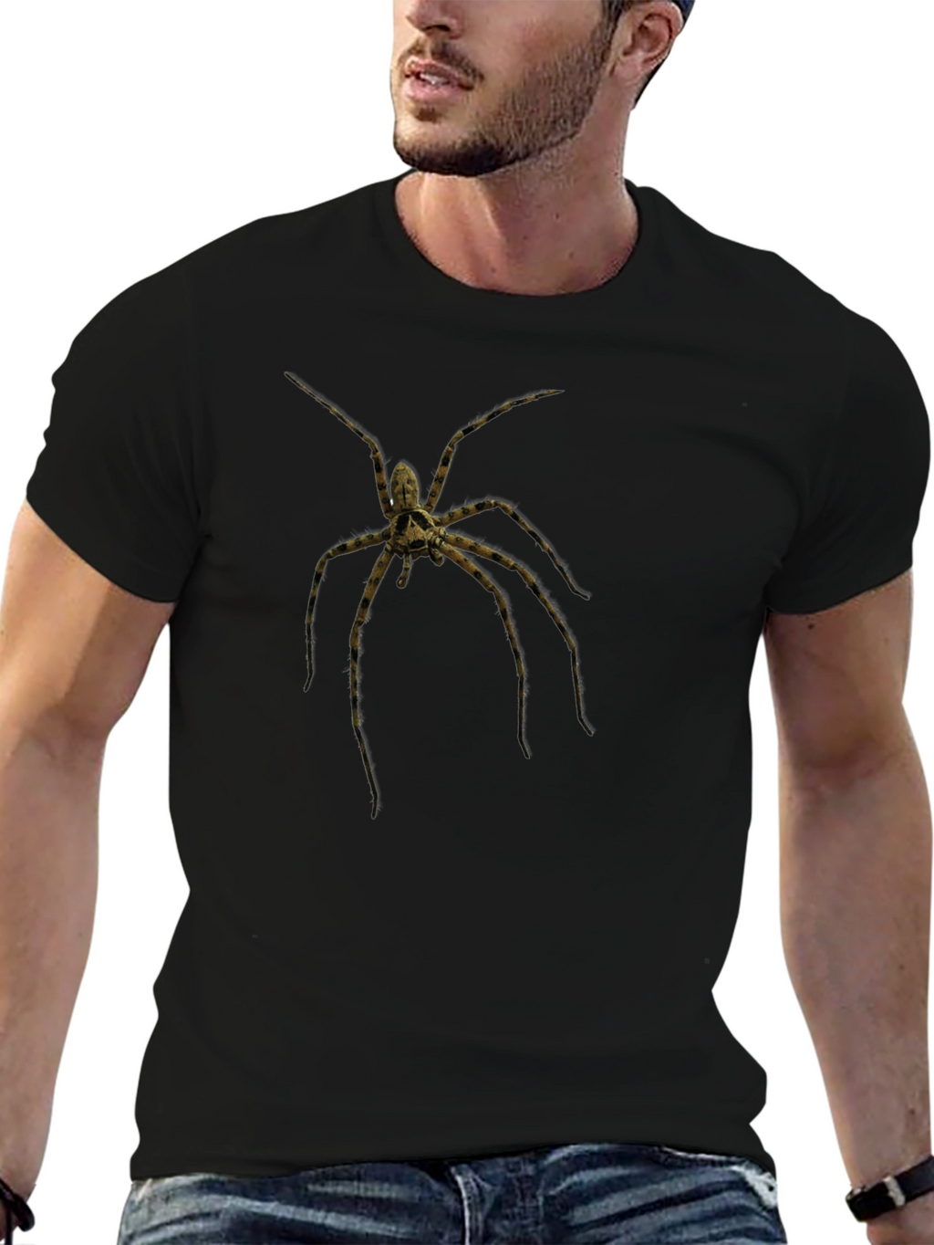 Creepy Spider Graphic Tee - Black Cotton