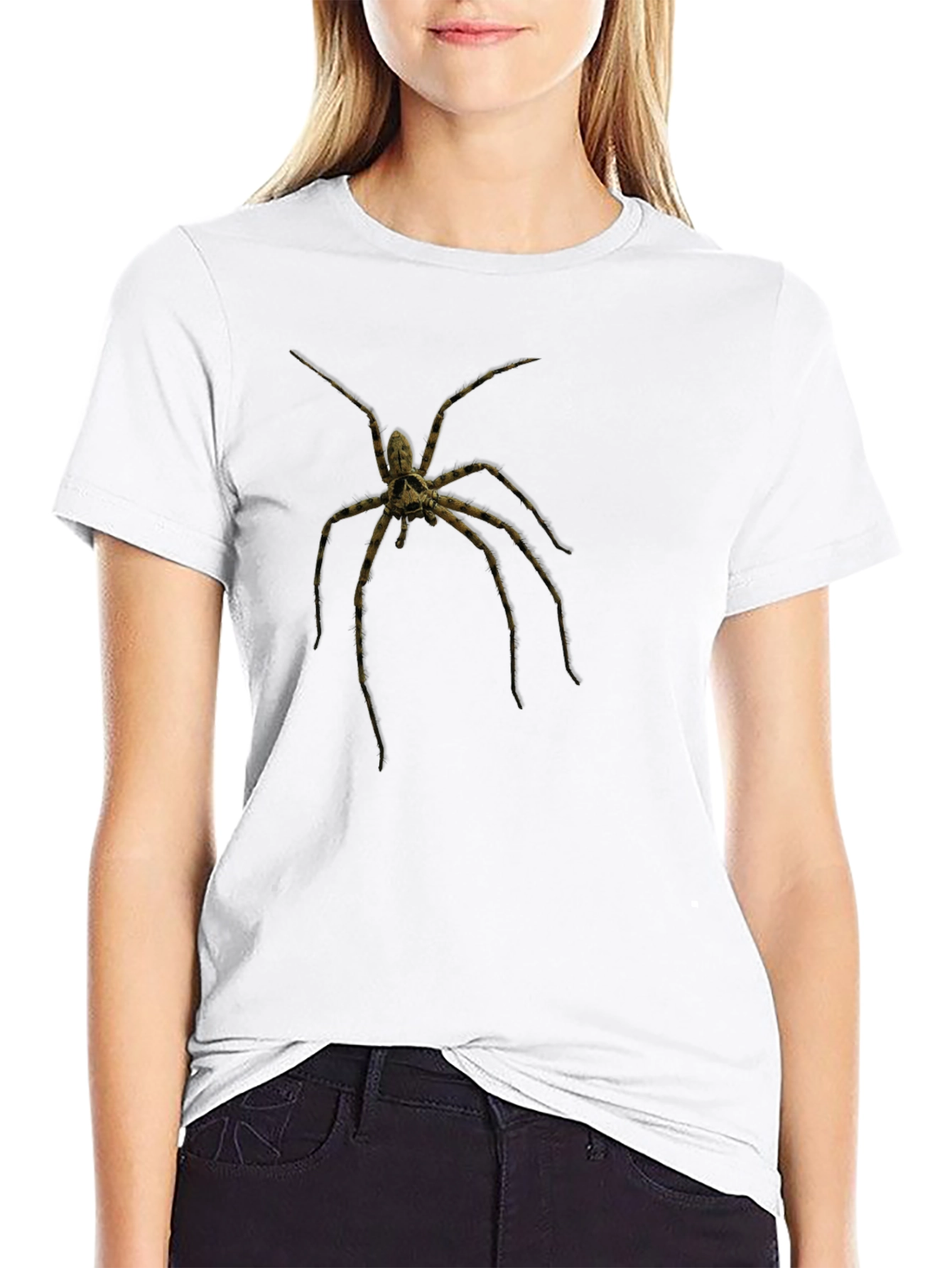 Creepy Spider Graphic Tee - Black Cotton