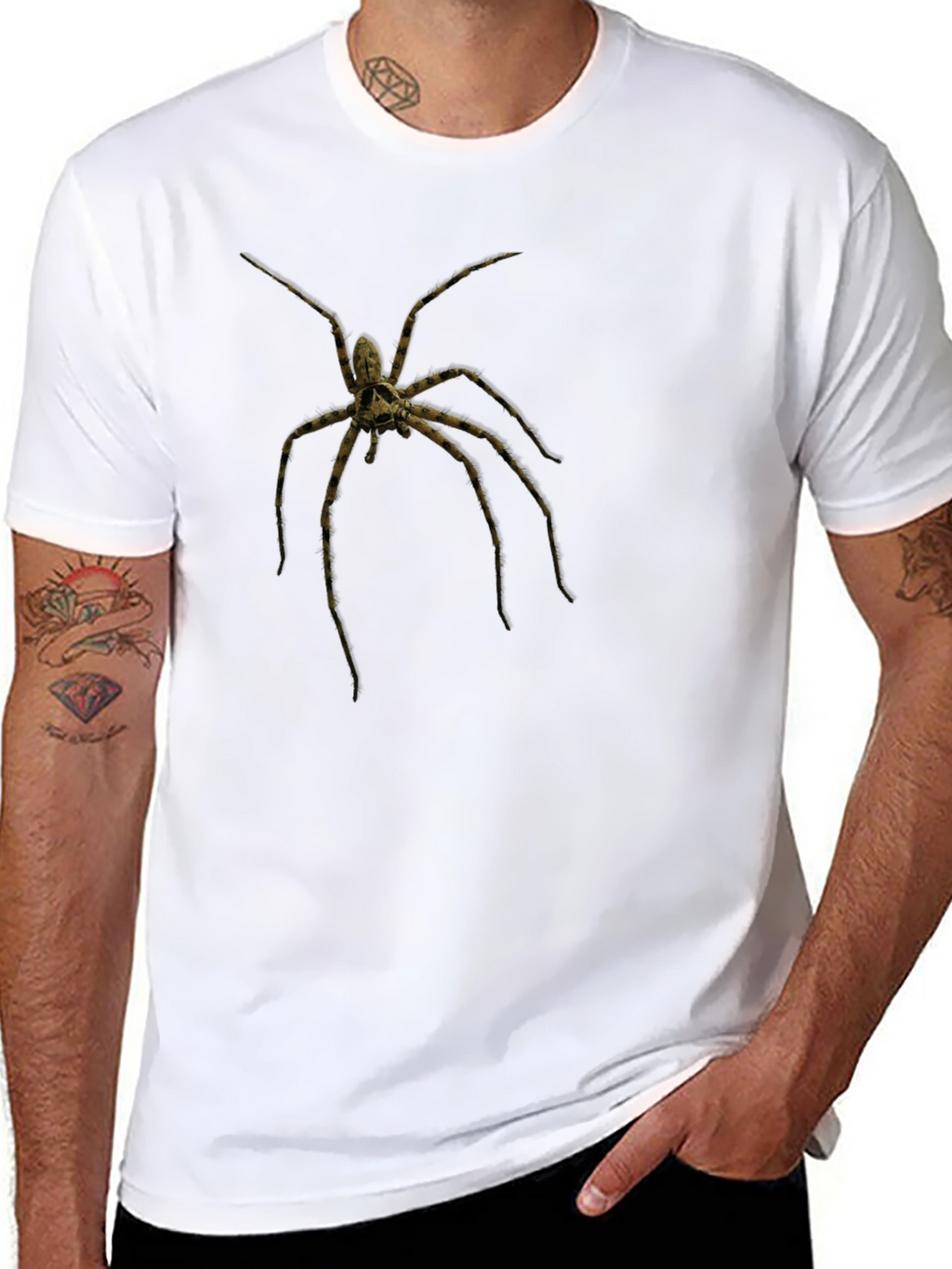 Creepy Spider Graphic Tee - Black Cotton