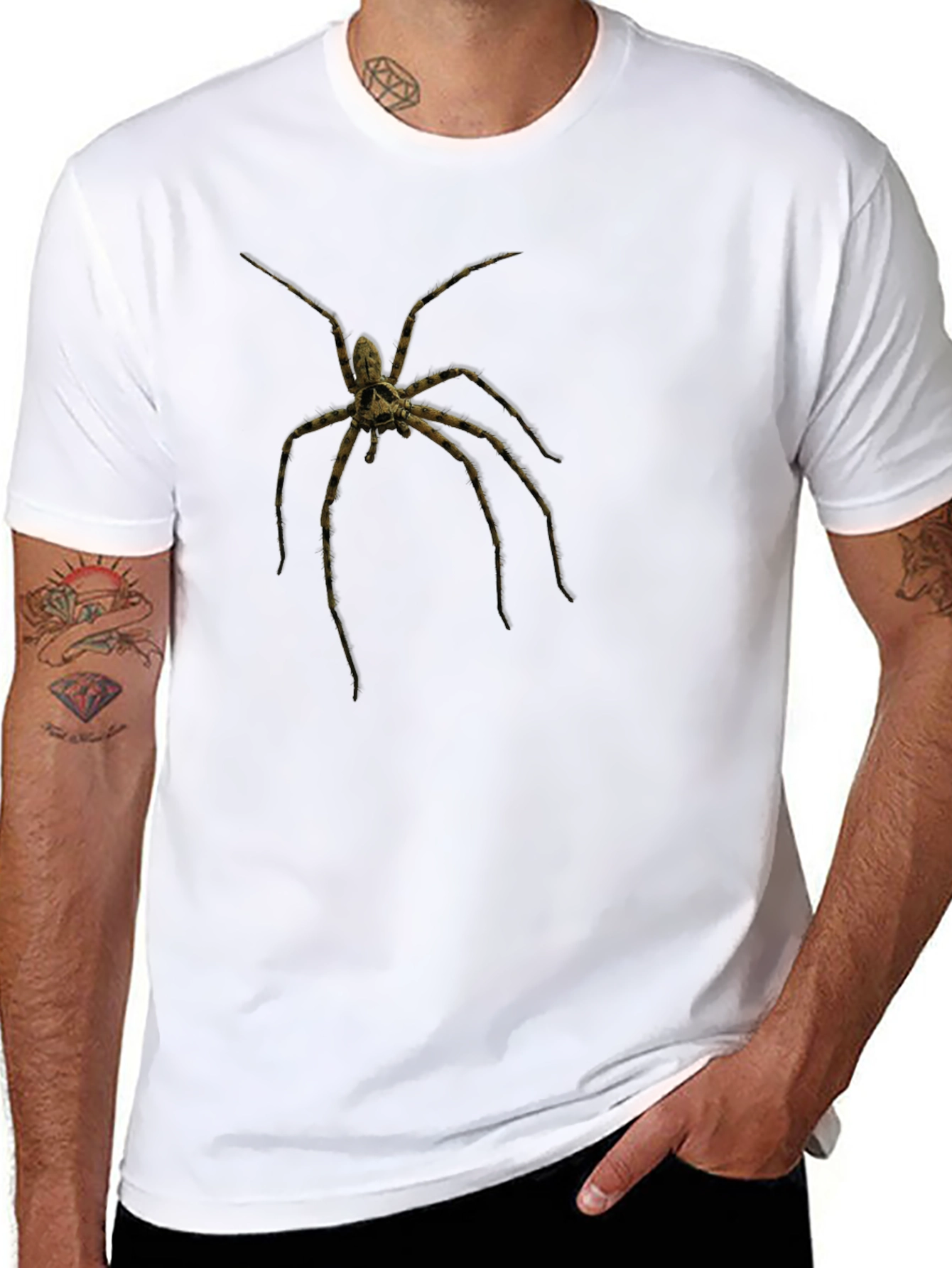 Creepy Spider Graphic Tee - Black Cotton