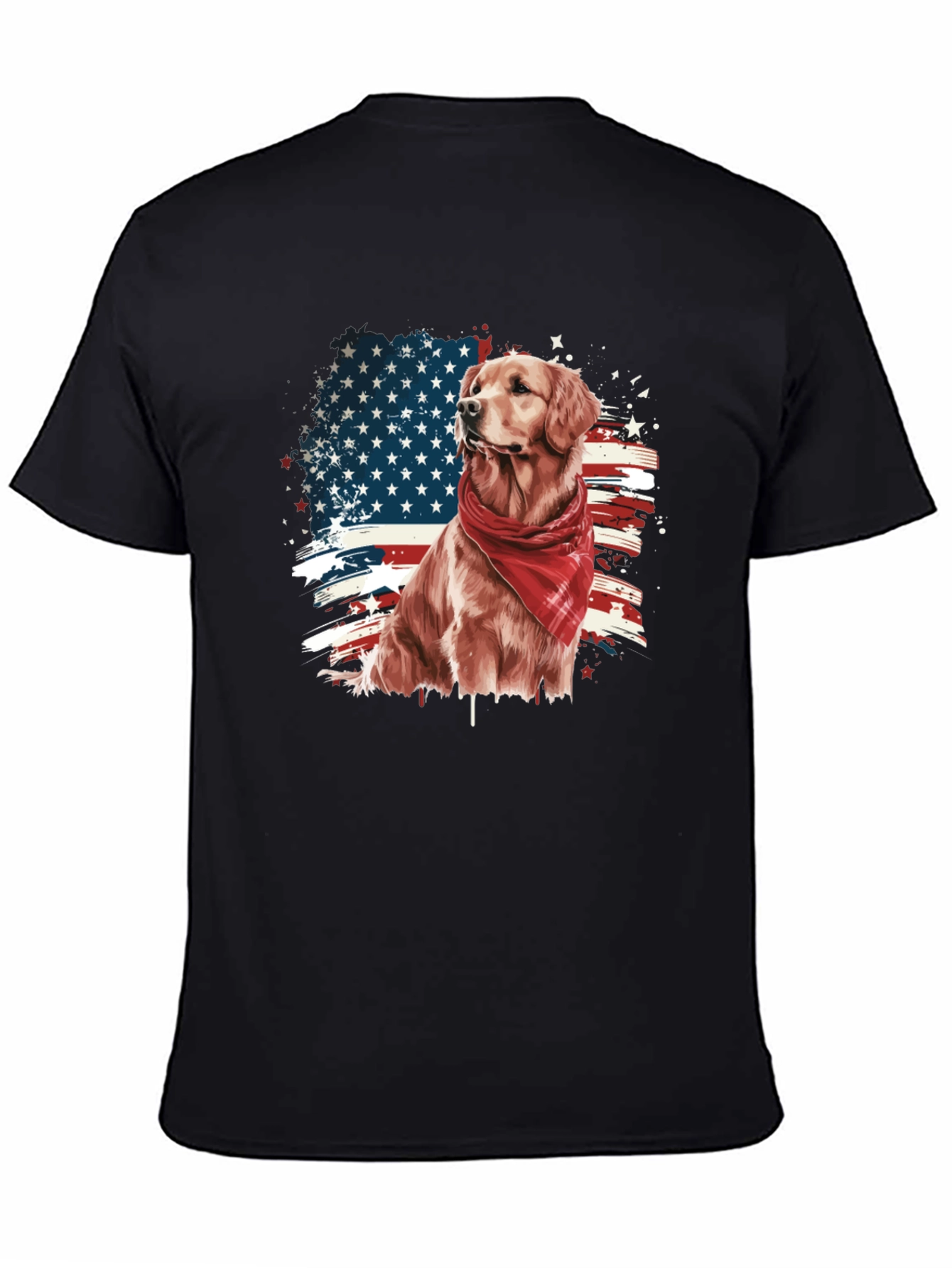 Patriotic Golden Retriever T-Shirt – USA Dog Lover Tee