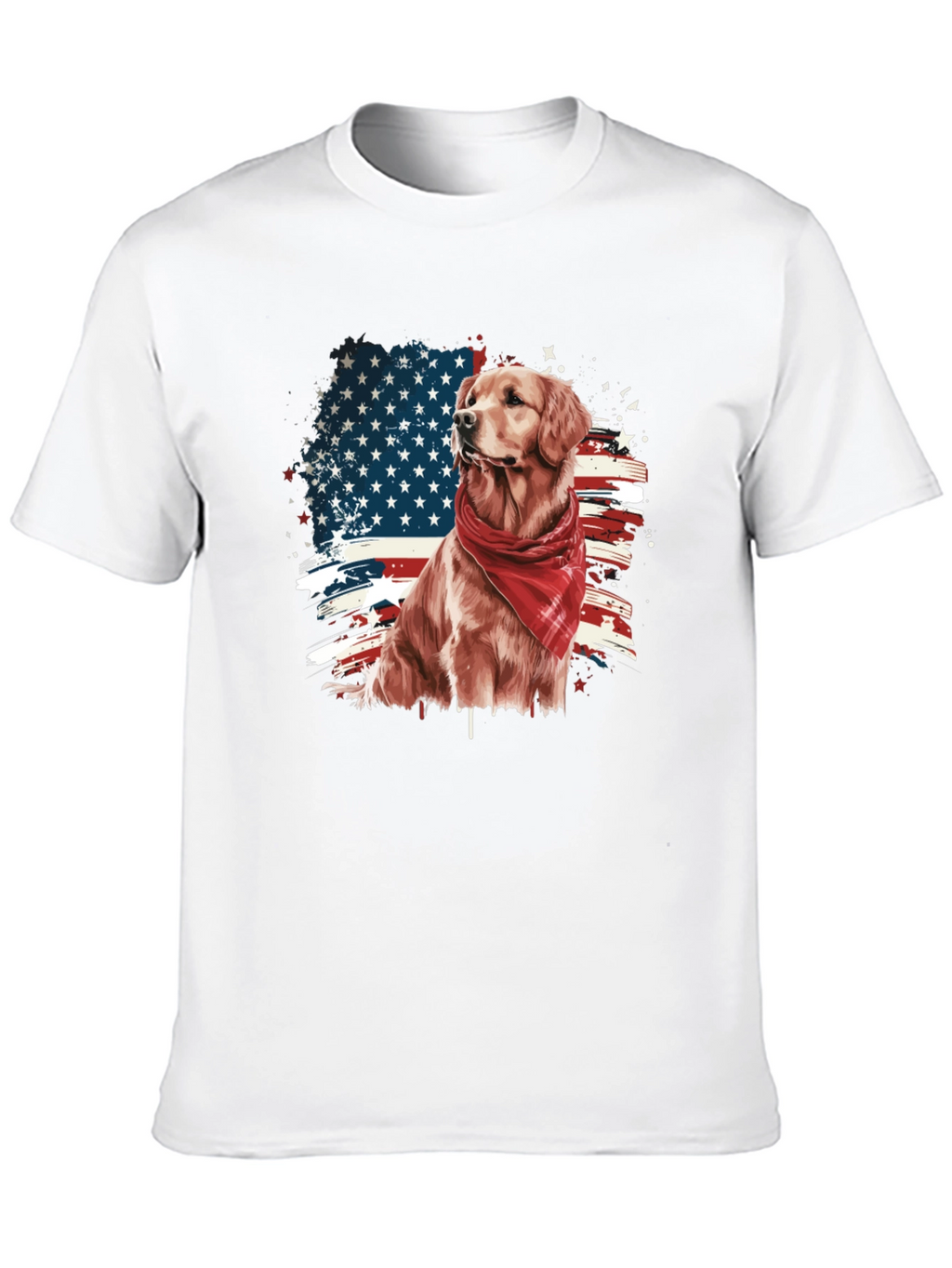 Patriotic Golden Retriever T-Shirt – USA Dog Lover Tee