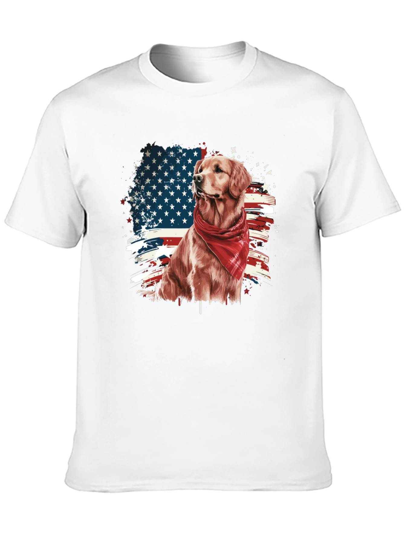 Patriotic Golden Retriever T-Shirt – USA Dog Lover Tee