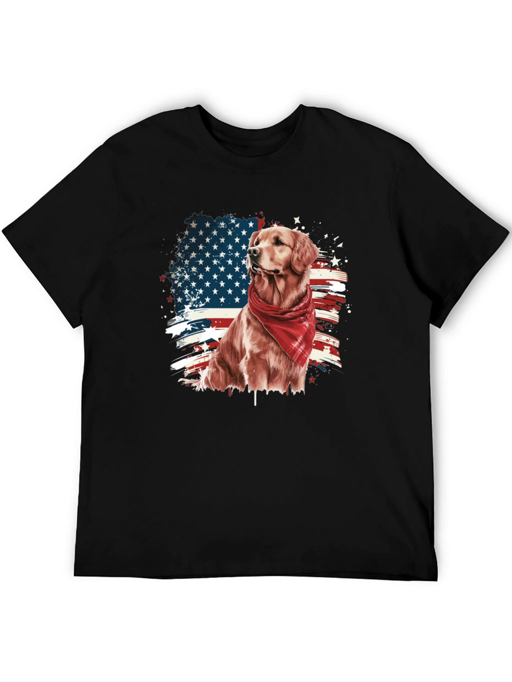 Patriotic Golden Retriever T-Shirt – USA Dog Lover Tee