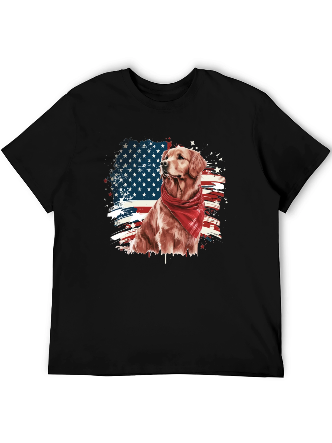 Patriotic Golden Retriever T-Shirt – USA Dog Lover Tee