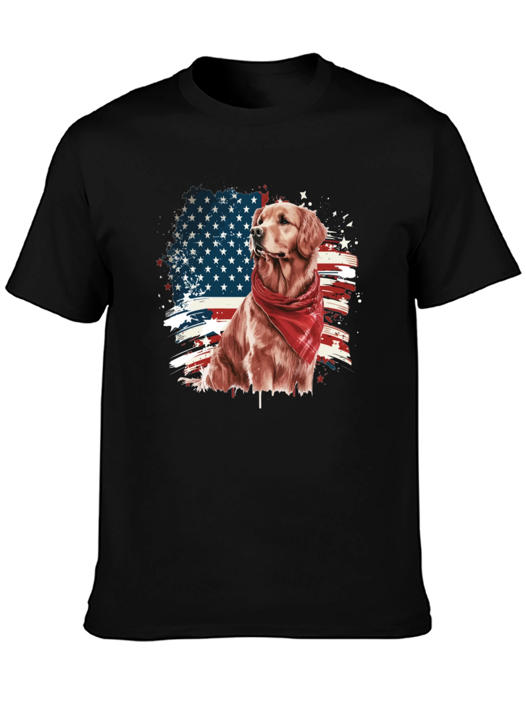 Patriotic Golden Retriever T-Shirt – USA Dog Lover Tee