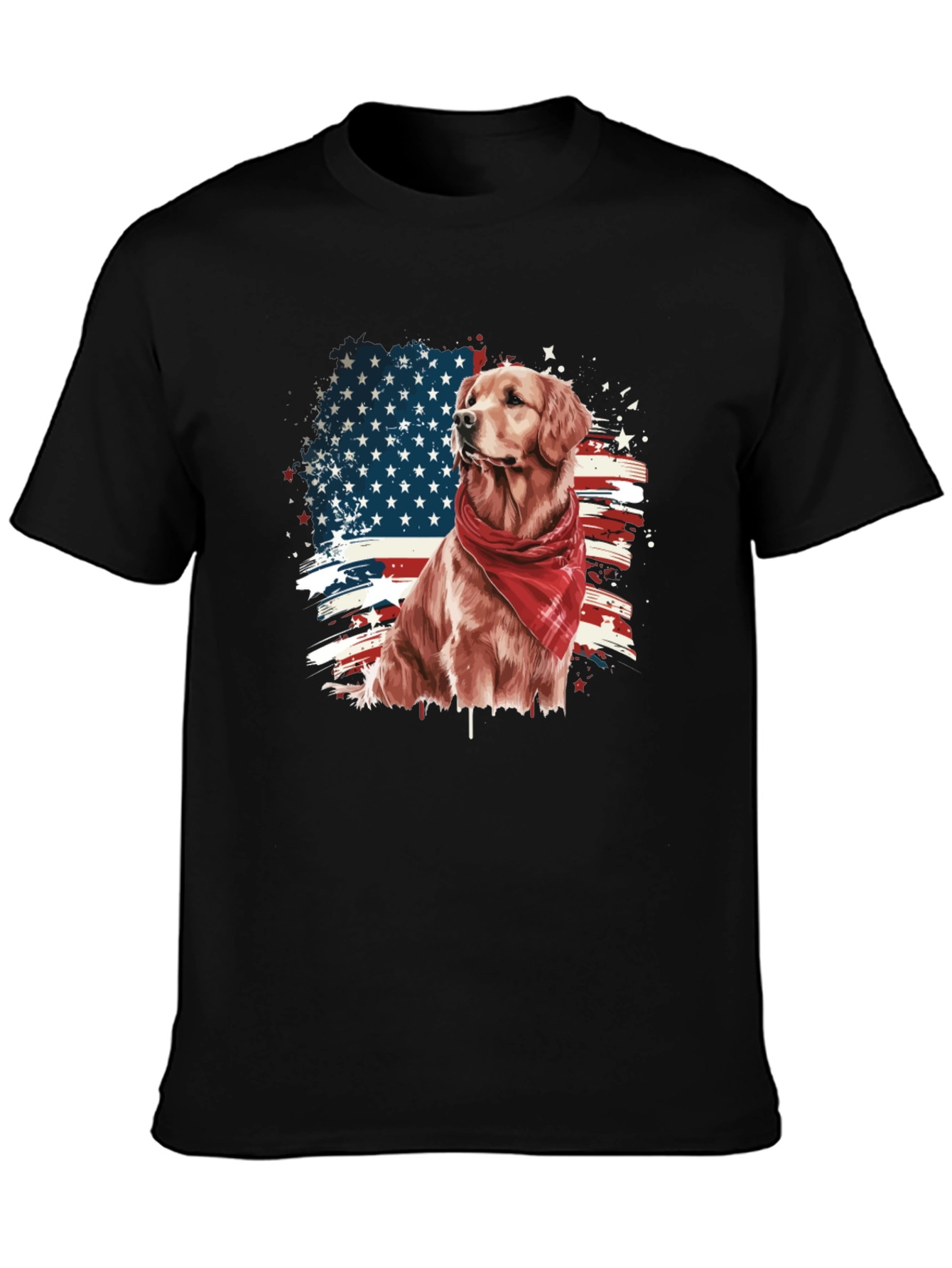 Patriotic Golden Retriever T-Shirt – USA Dog Lover Tee