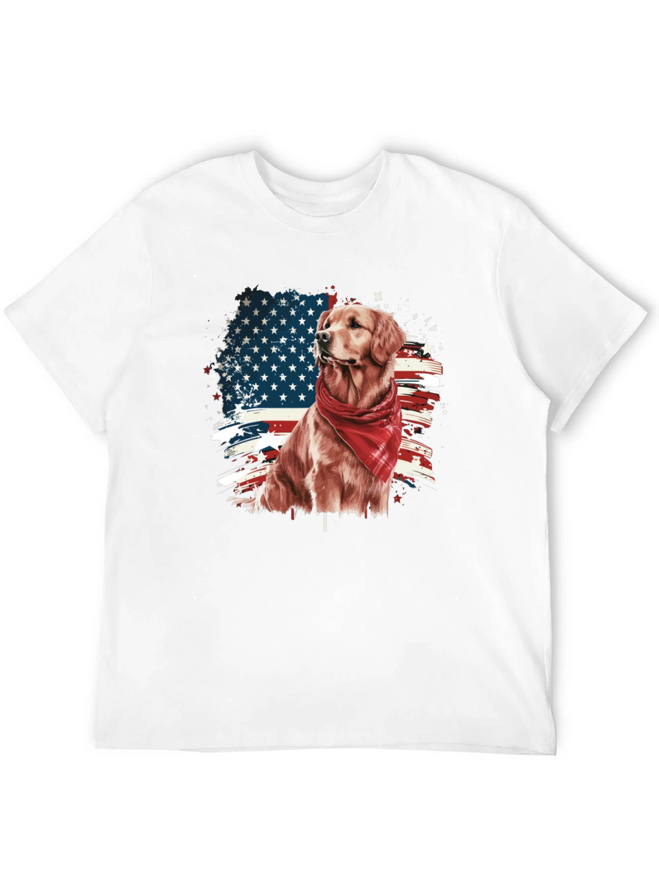 Patriotic Golden Retriever T-Shirt – USA Dog Lover Tee