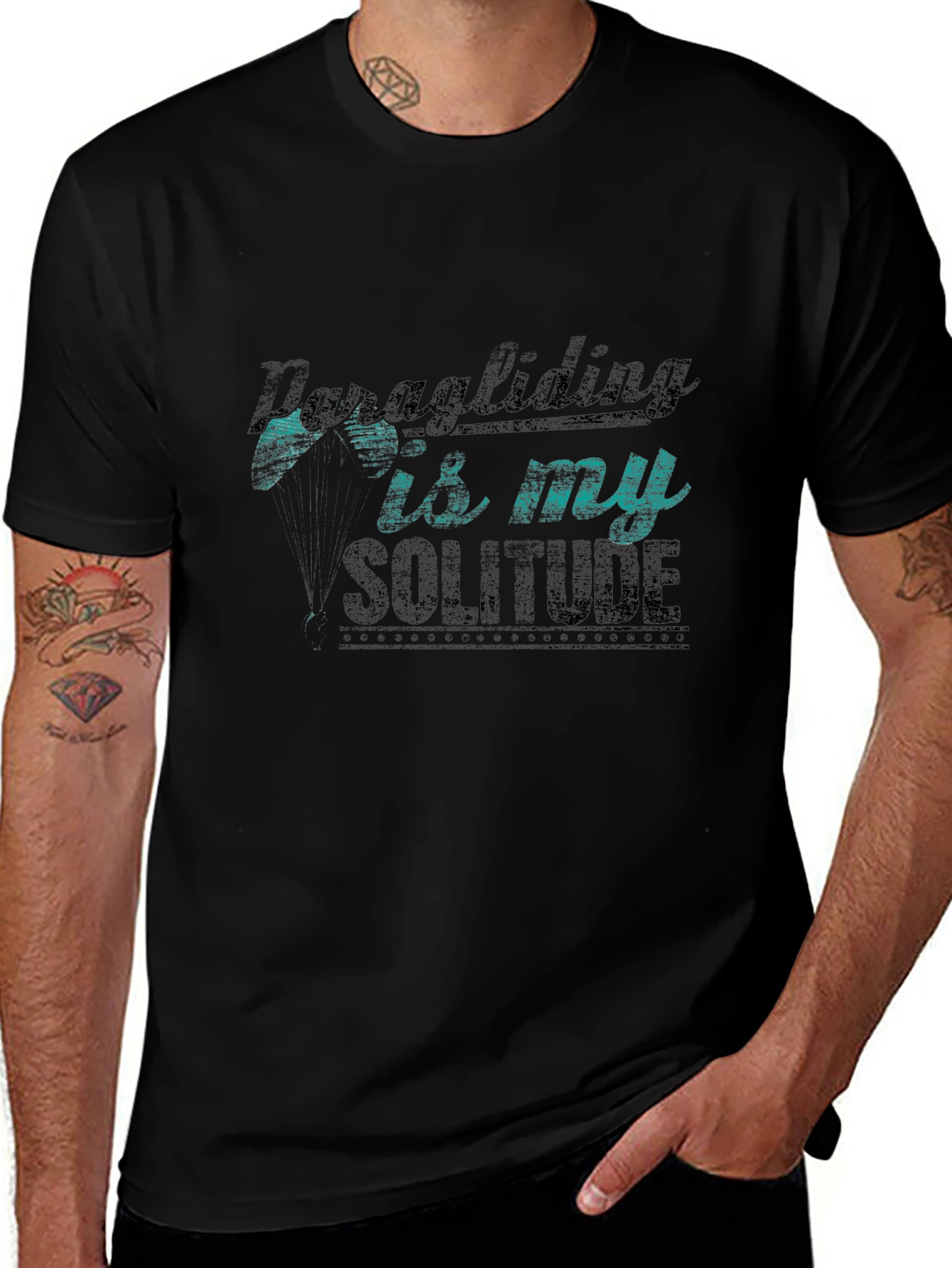 Paragliding Solitude Black T-Shirt