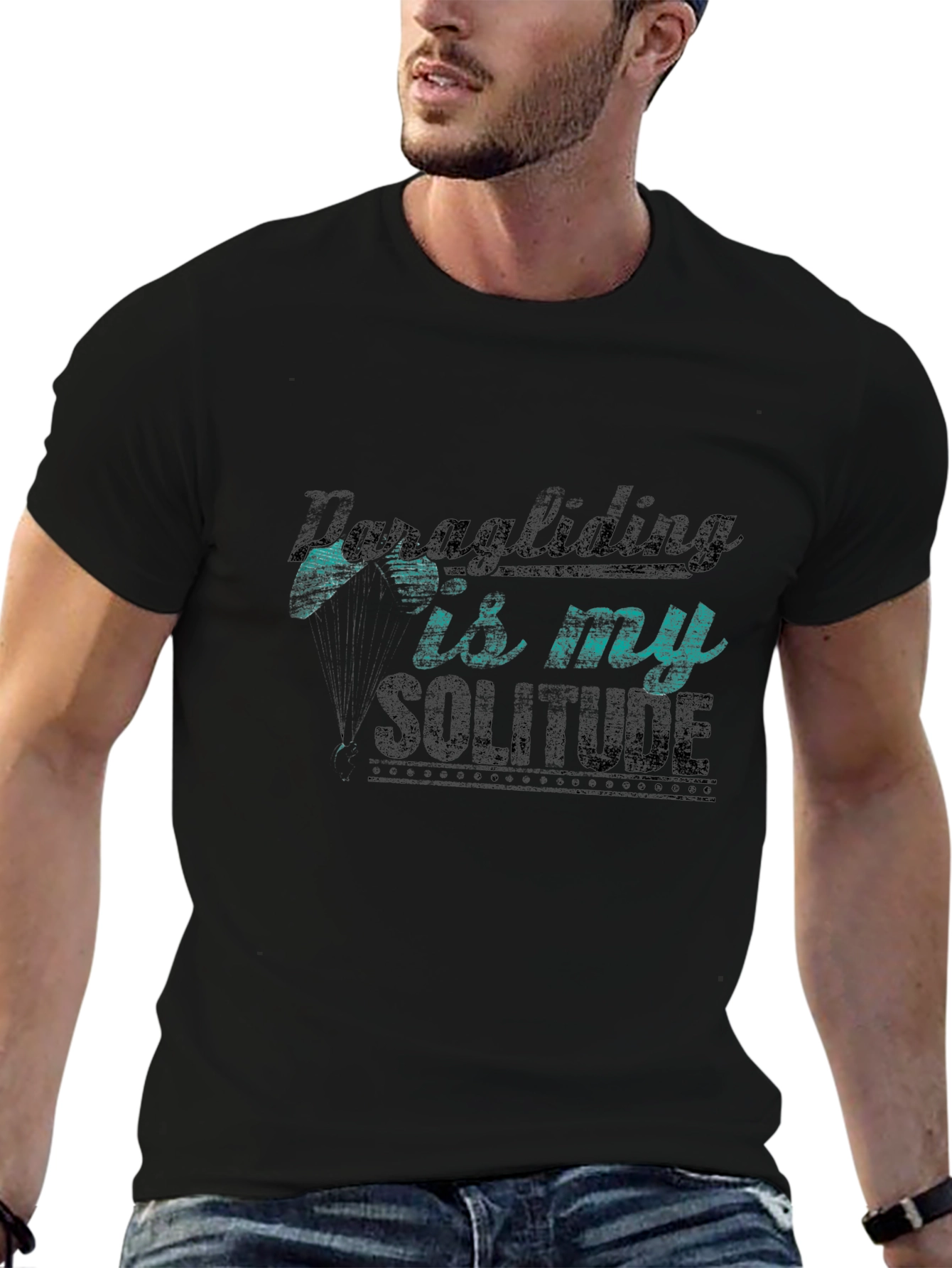 Paragliding Solitude Black T-Shirt
