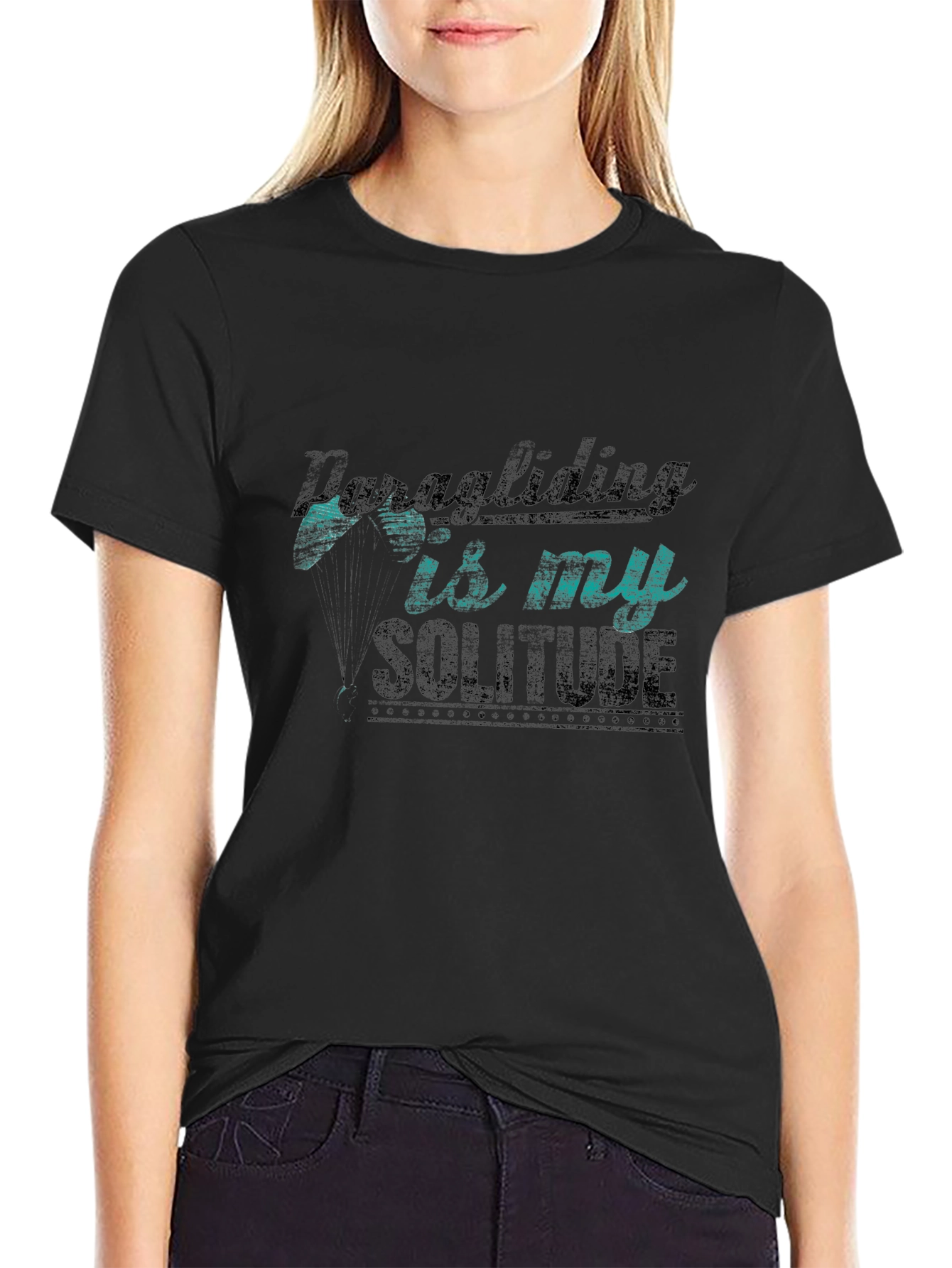 Paragliding Solitude Black T-Shirt