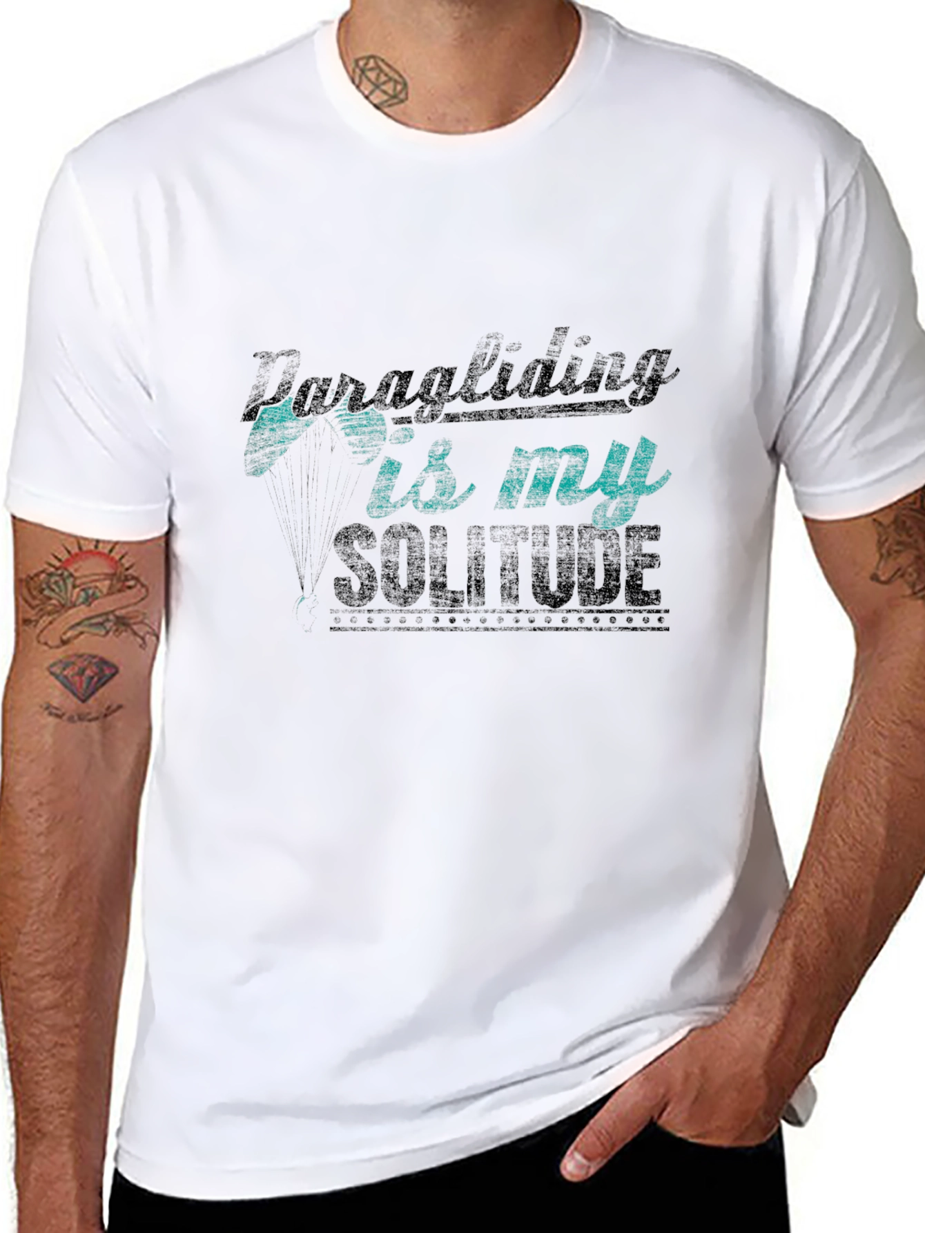 Paragliding Solitude Black T-Shirt