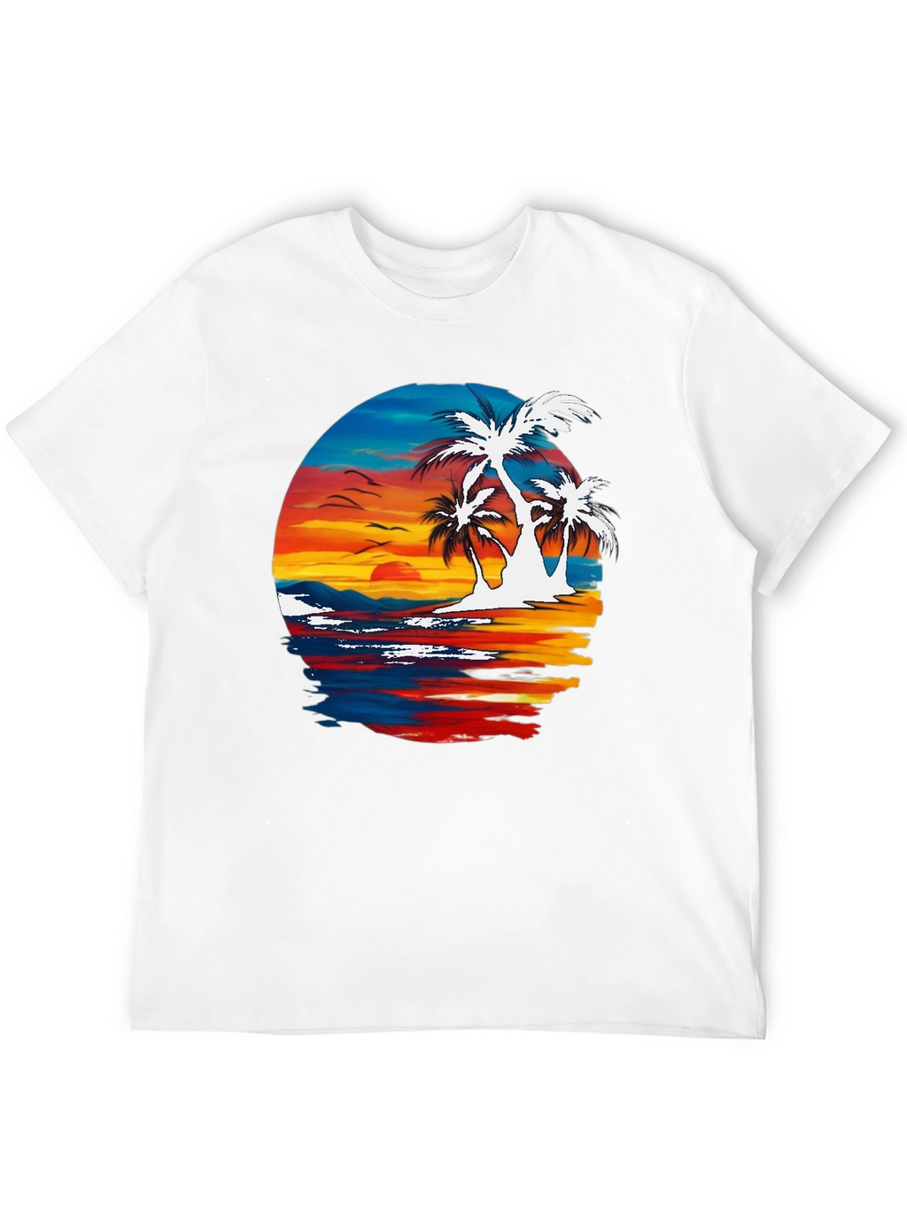 Tropical Palm Tree Sunset Graphic T-Shirt