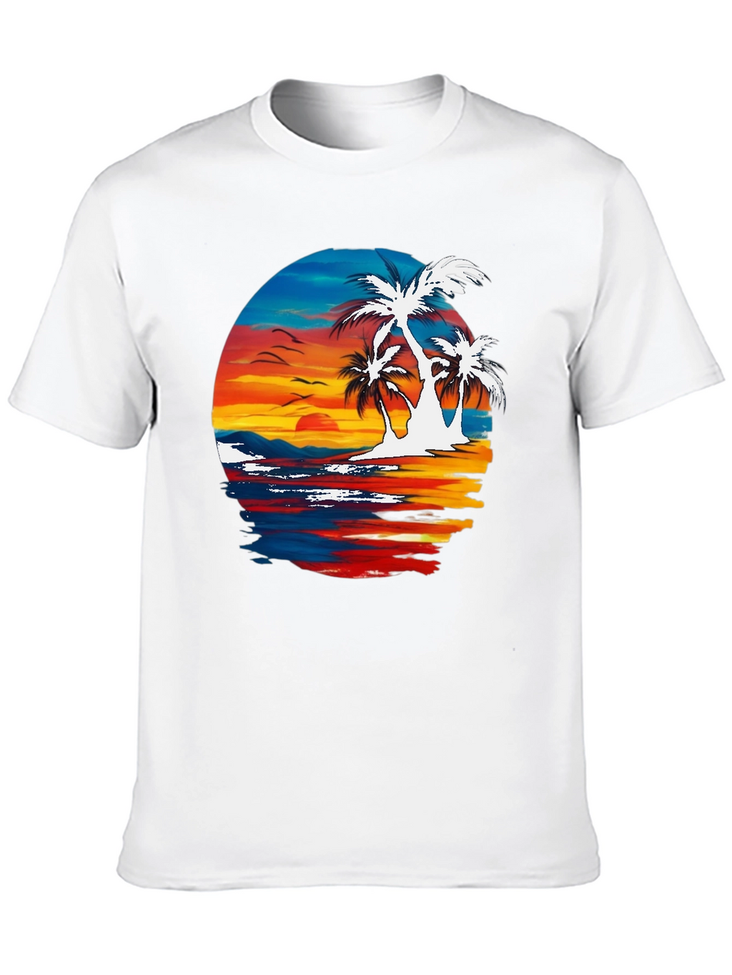 Tropical Palm Tree Sunset Graphic T-Shirt
