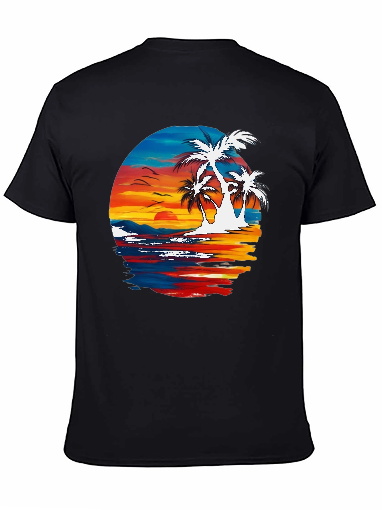 Tropical Palm Tree Sunset Graphic T-Shirt