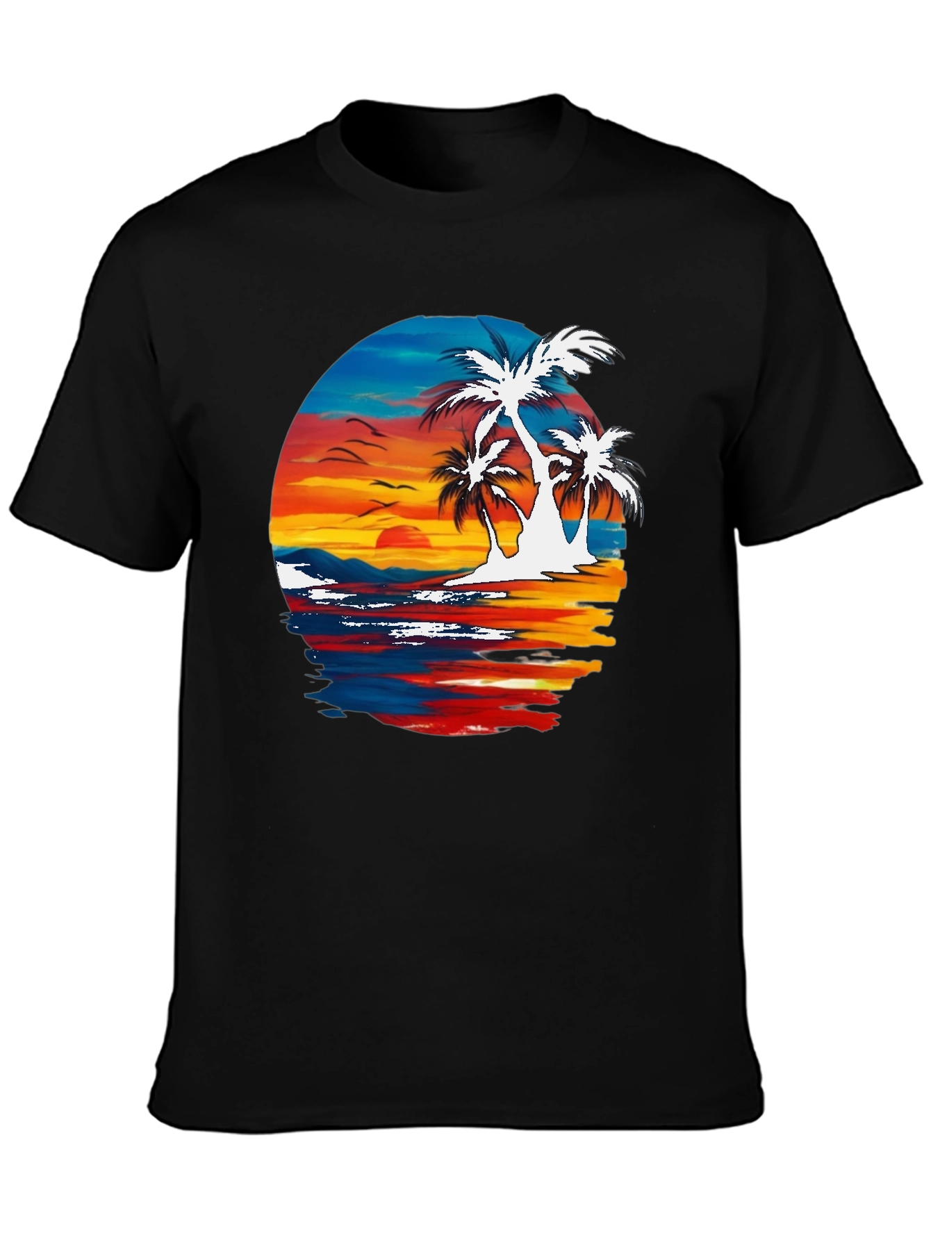 Tropical Palm Tree Sunset Graphic T-Shirt