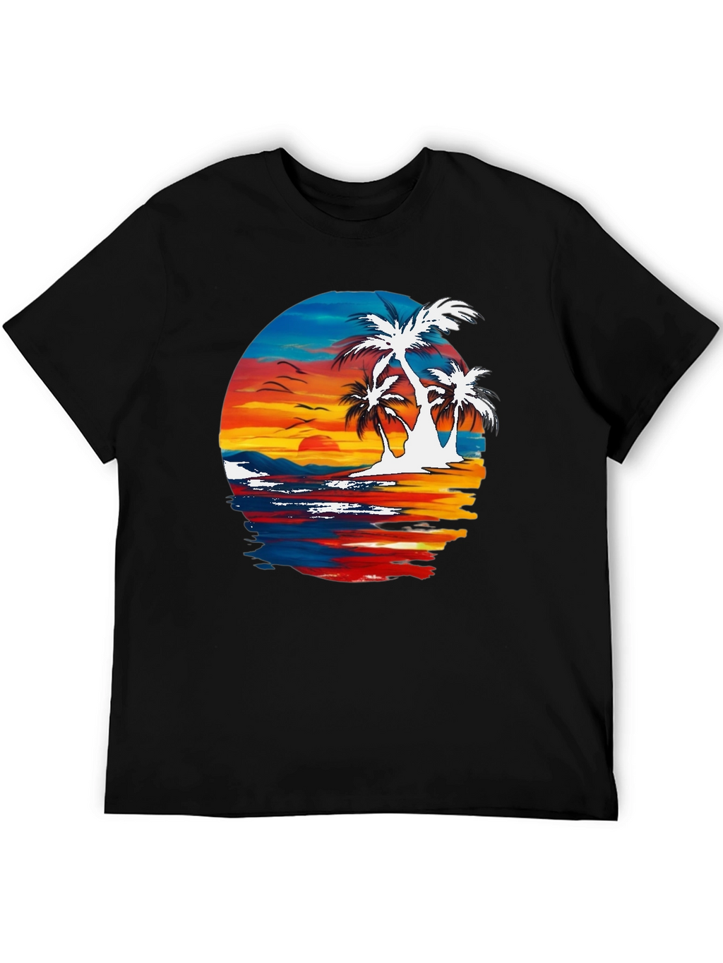 Tropical Palm Tree Sunset Graphic T-Shirt