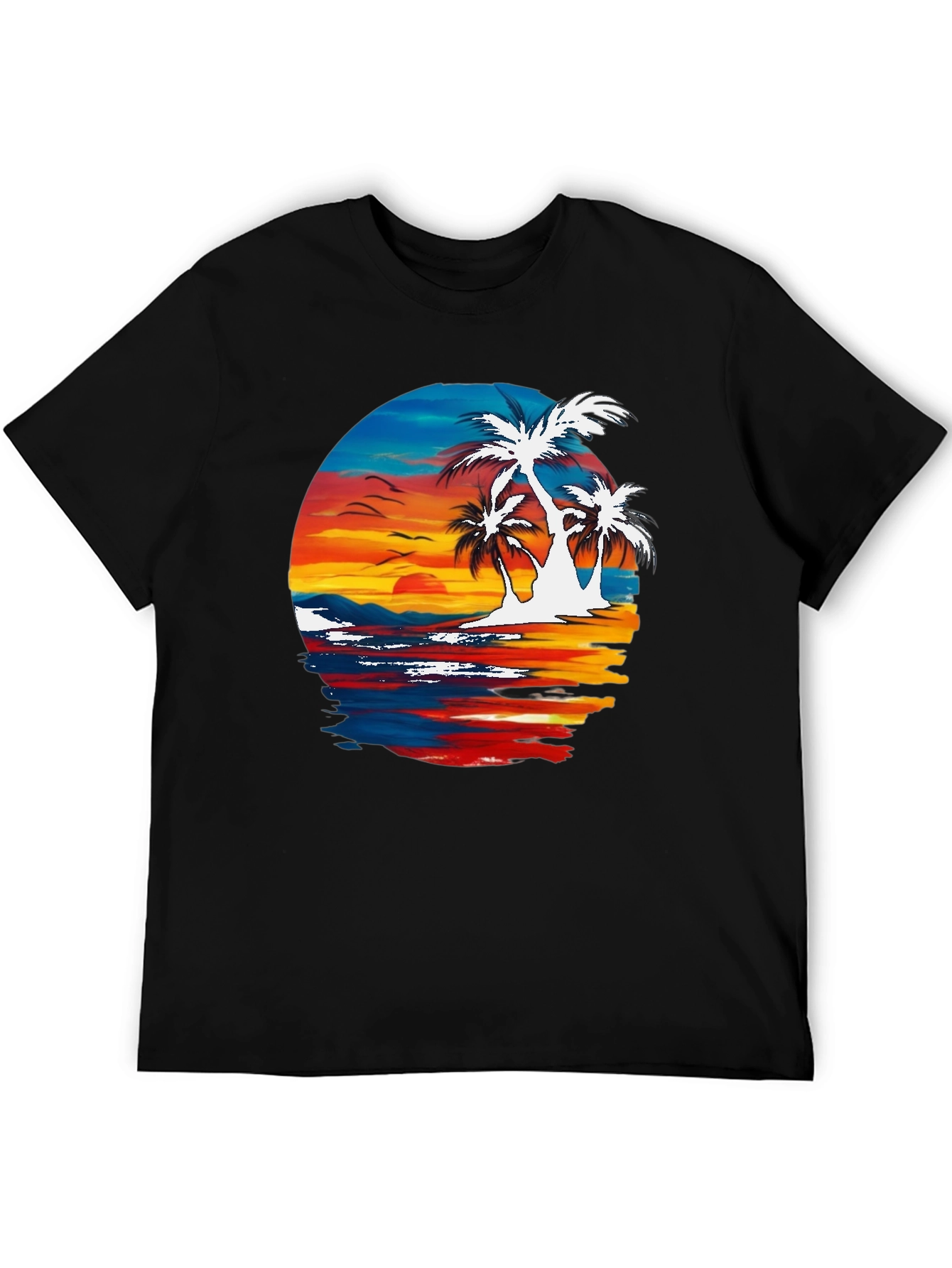 Tropical Palm Tree Sunset Graphic T-Shirt