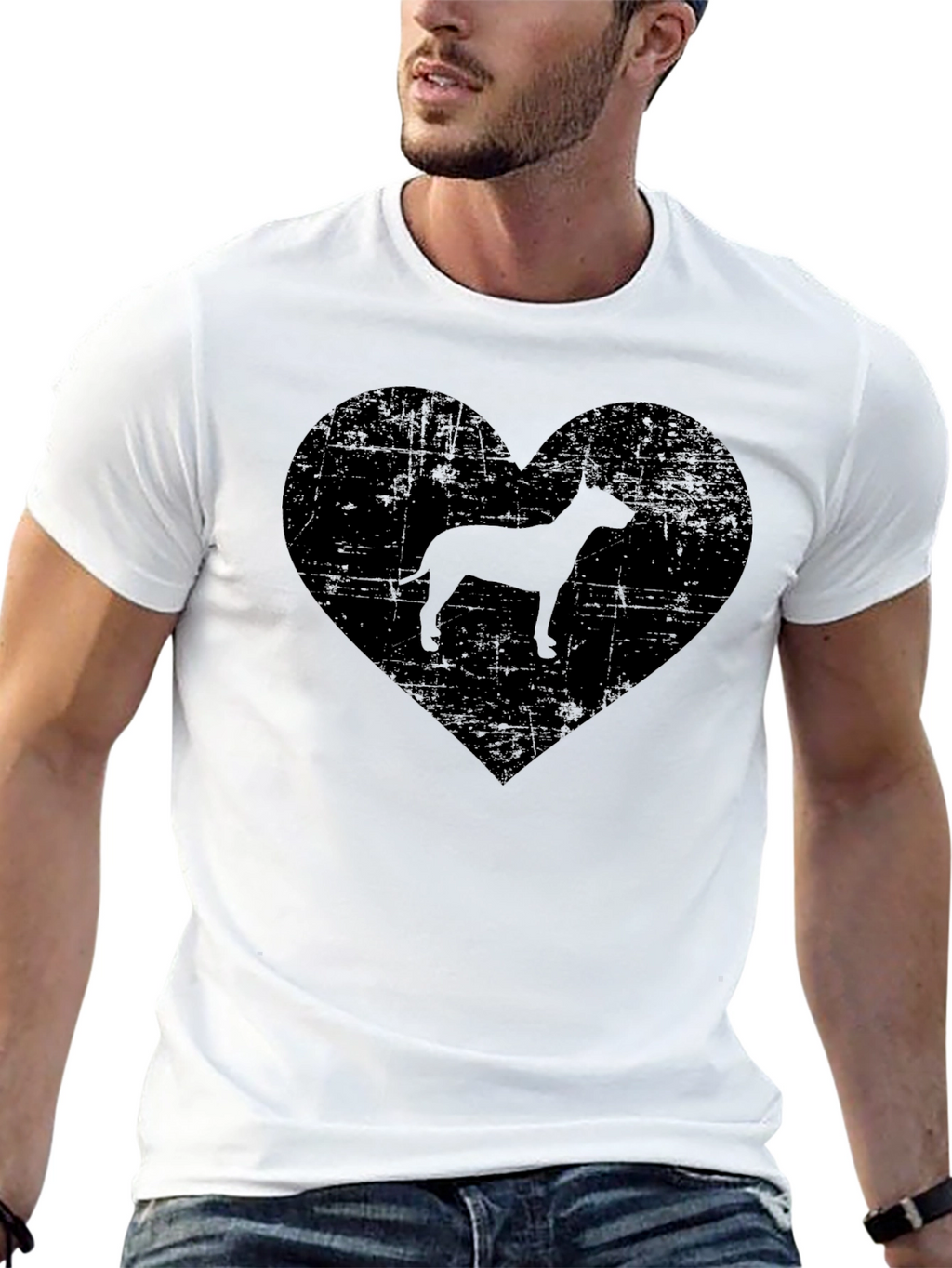 Distressed Dog Heart T-Shirt – Edgy Dog Lover Graphic Tee