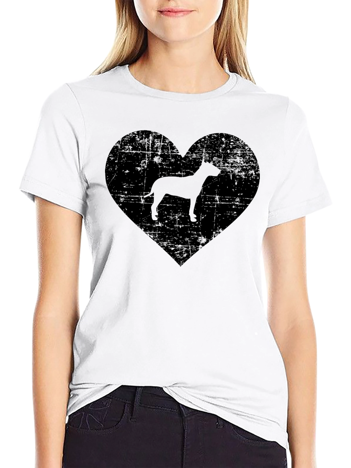 Distressed Dog Heart T-Shirt – Edgy Dog Lover Graphic Tee