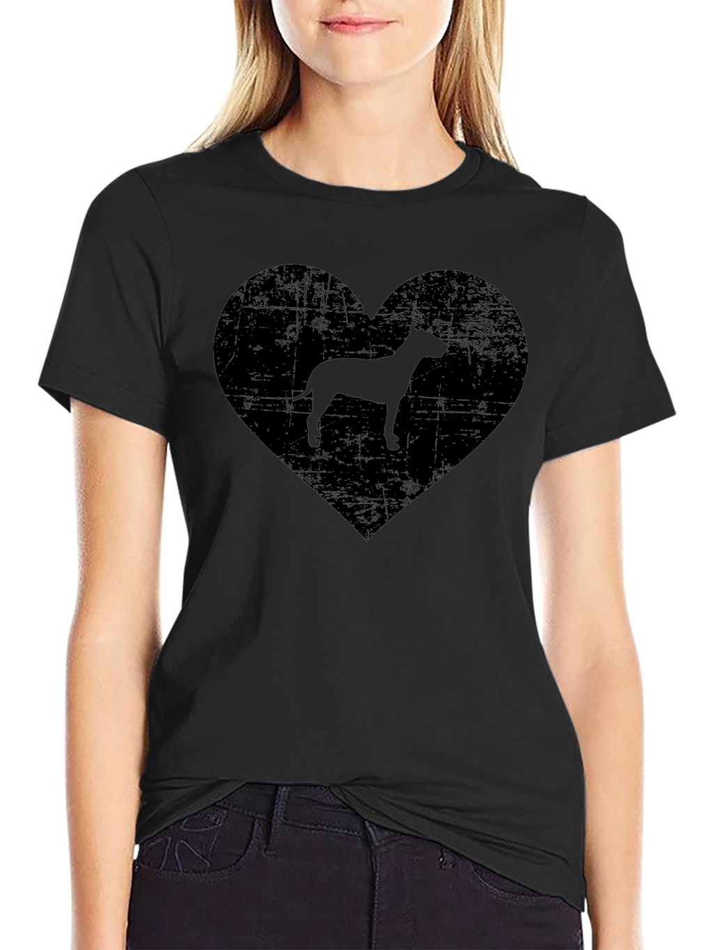 Distressed Dog Heart T-Shirt – Edgy Dog Lover Graphic Tee