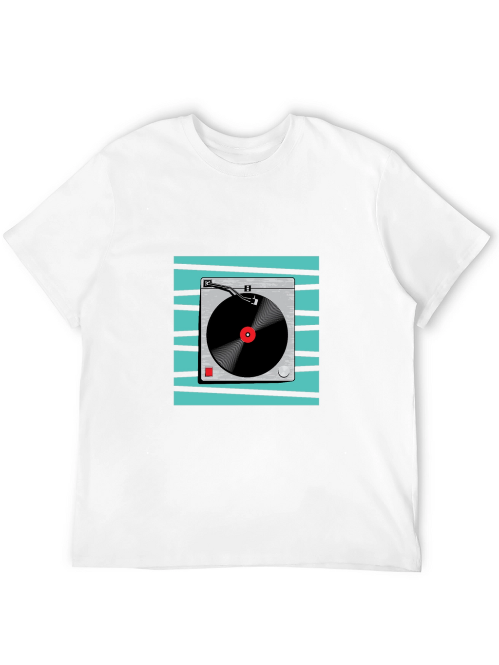 Retro Turntable Graphic Tee - Black