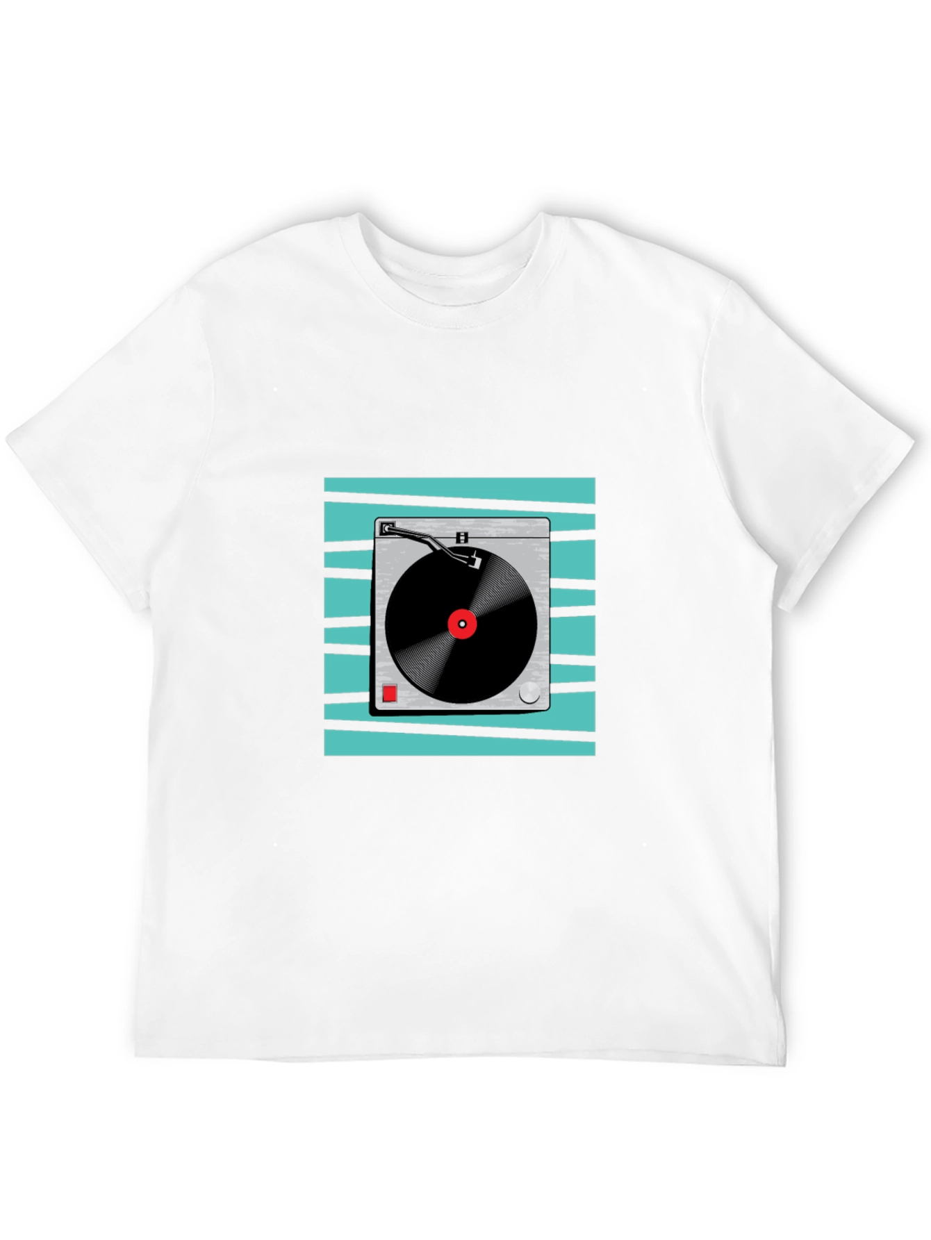 Retro Turntable Graphic Tee - Black