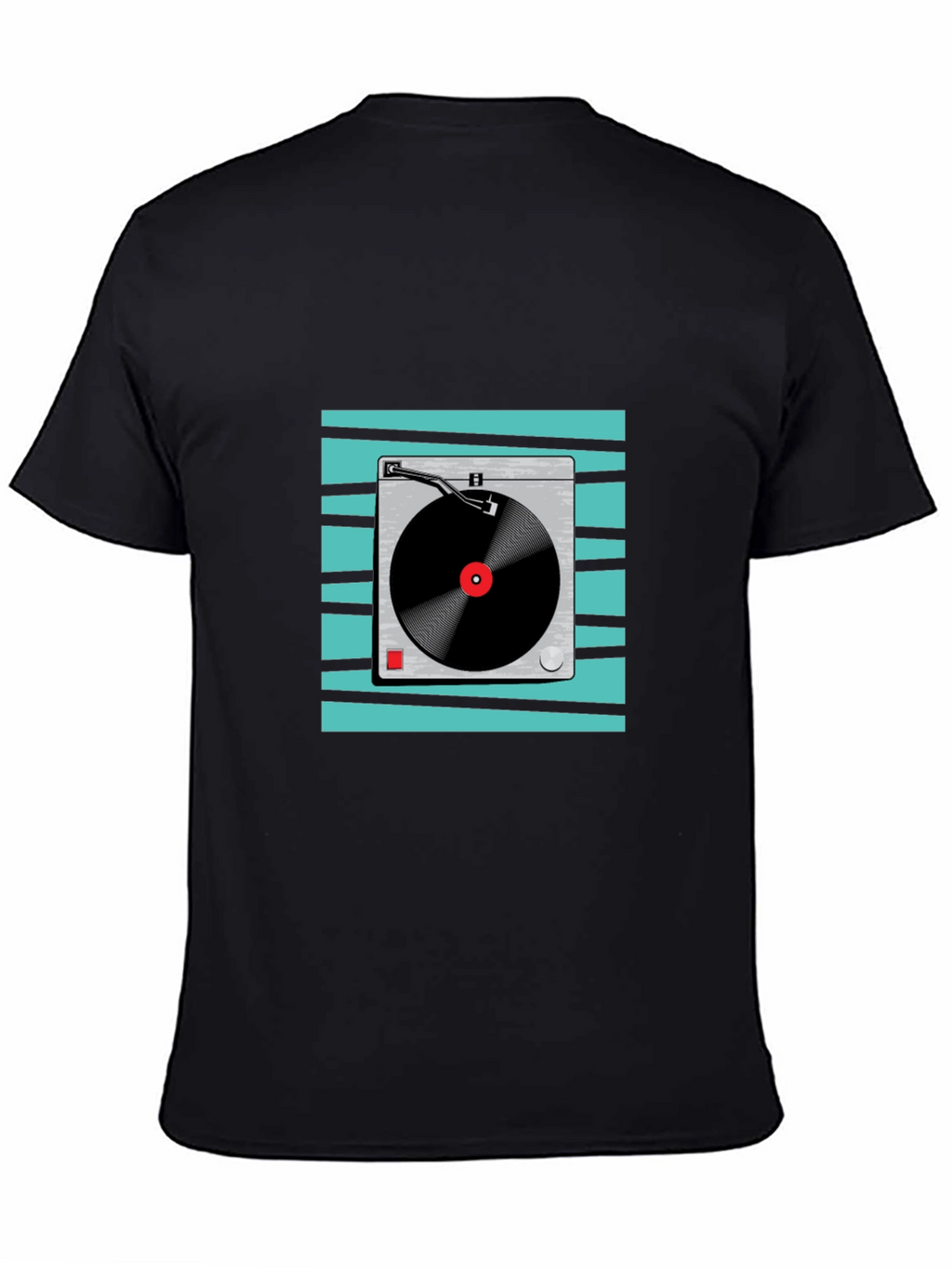 Retro Turntable Graphic Tee - Black