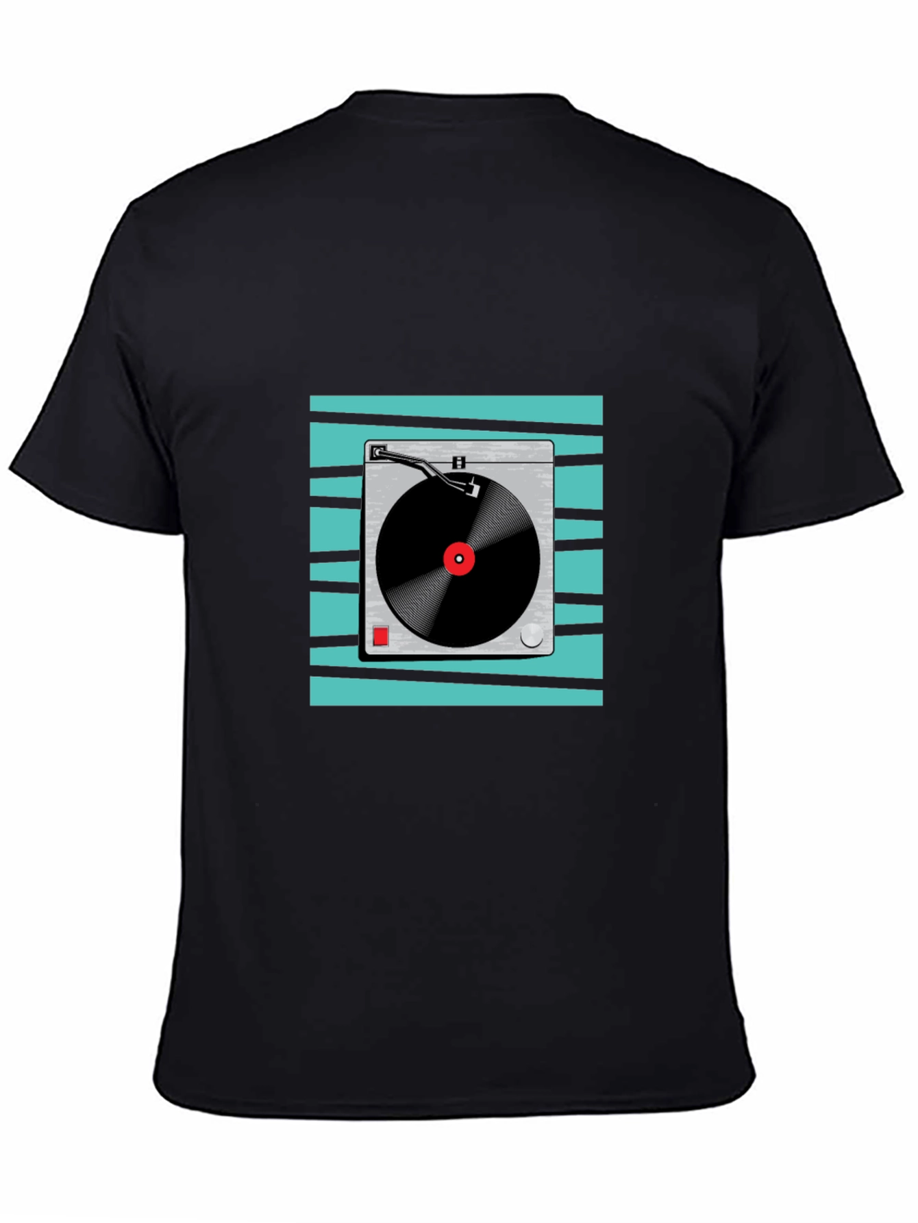 Retro Turntable Graphic Tee - Black