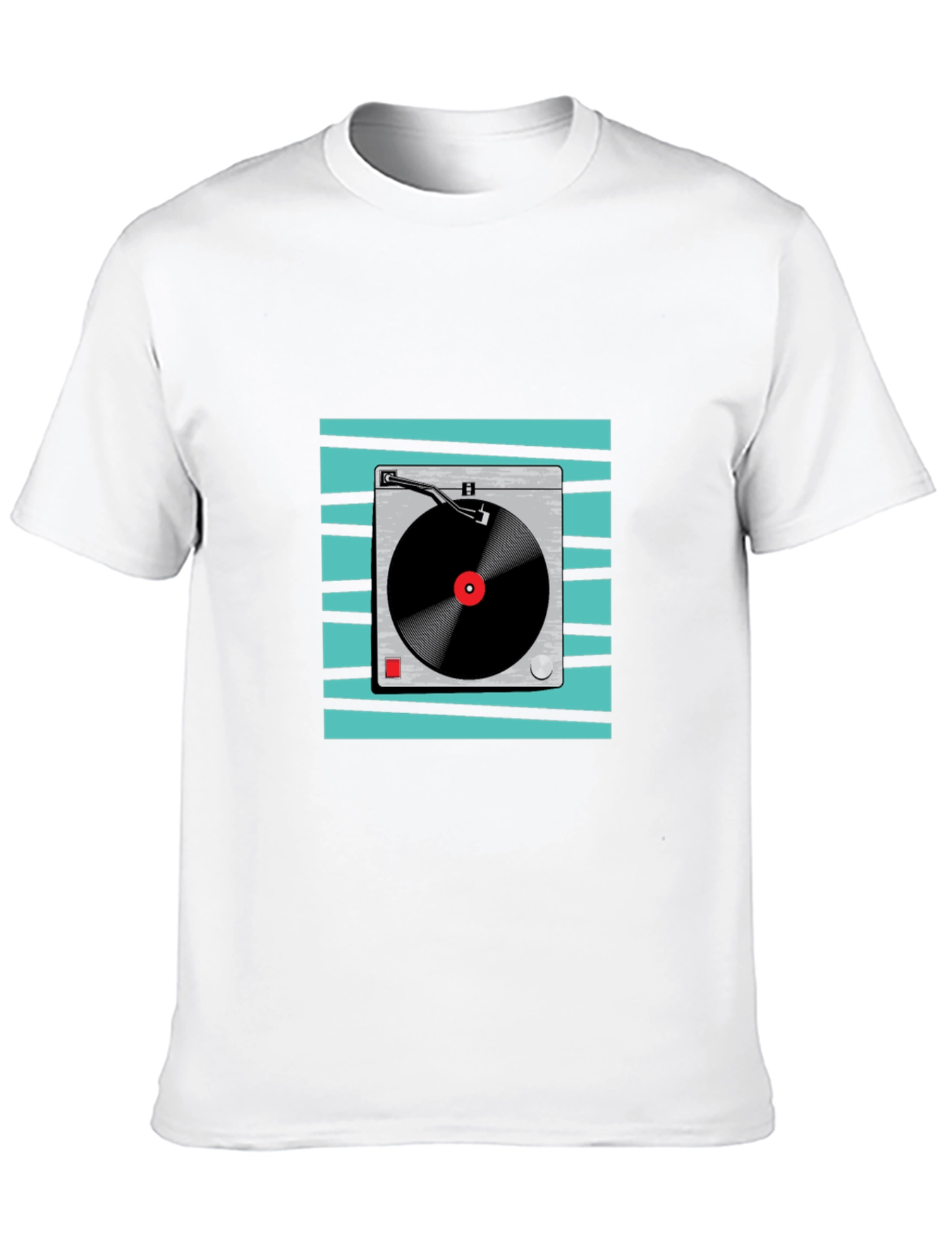 Retro Turntable Graphic Tee - Black