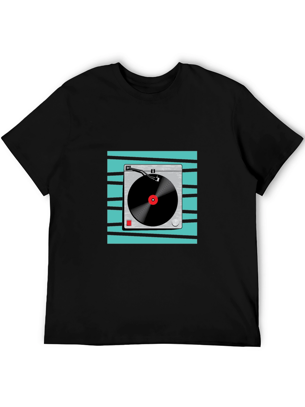 Retro Turntable Graphic Tee - Black