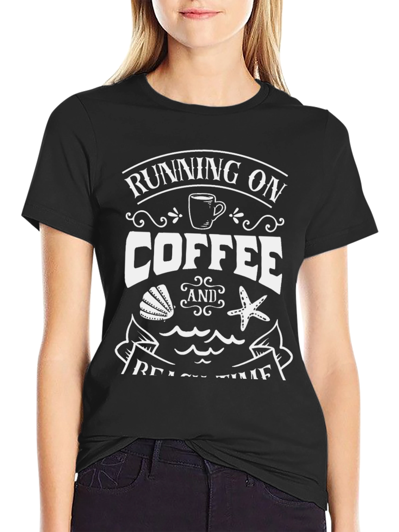 Running on Coffee & Beach Time T-Shirt