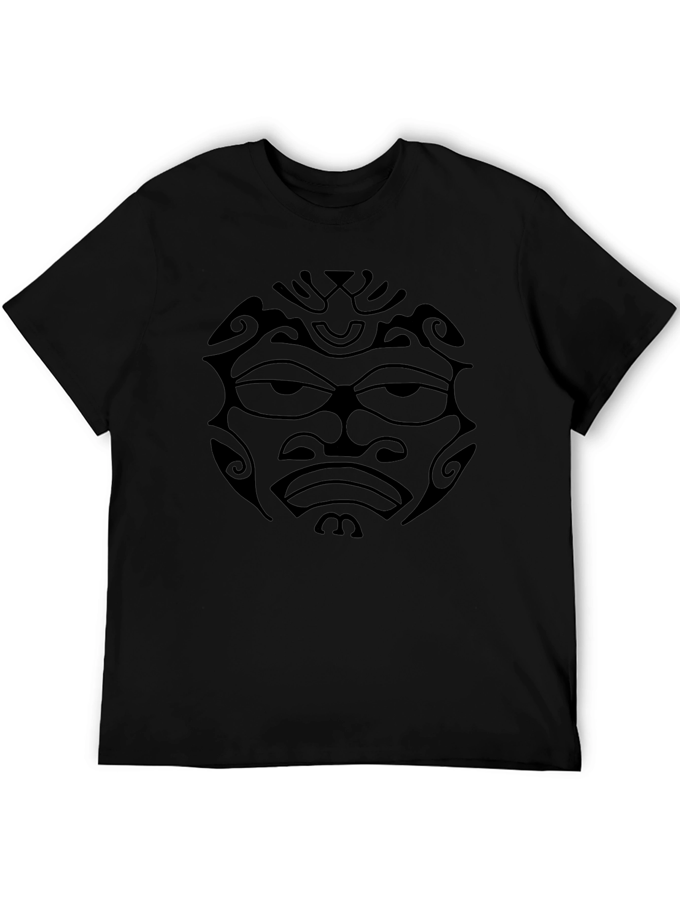 Tribal Mask Graphic Tee - Mens Black T-Shirt