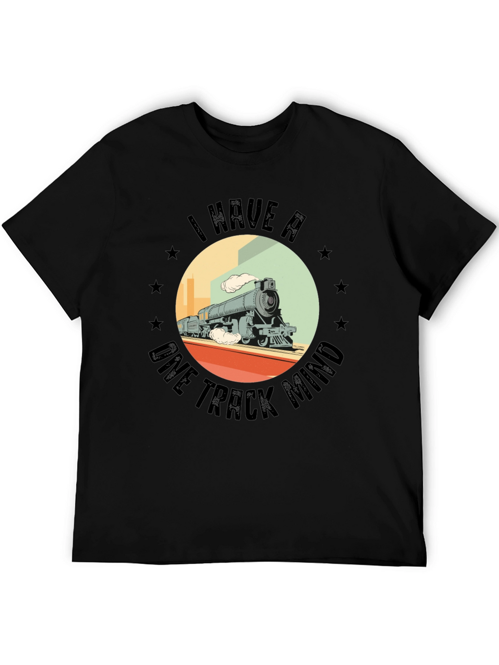 One Track Mind Train Graphic Tee - Classic Black