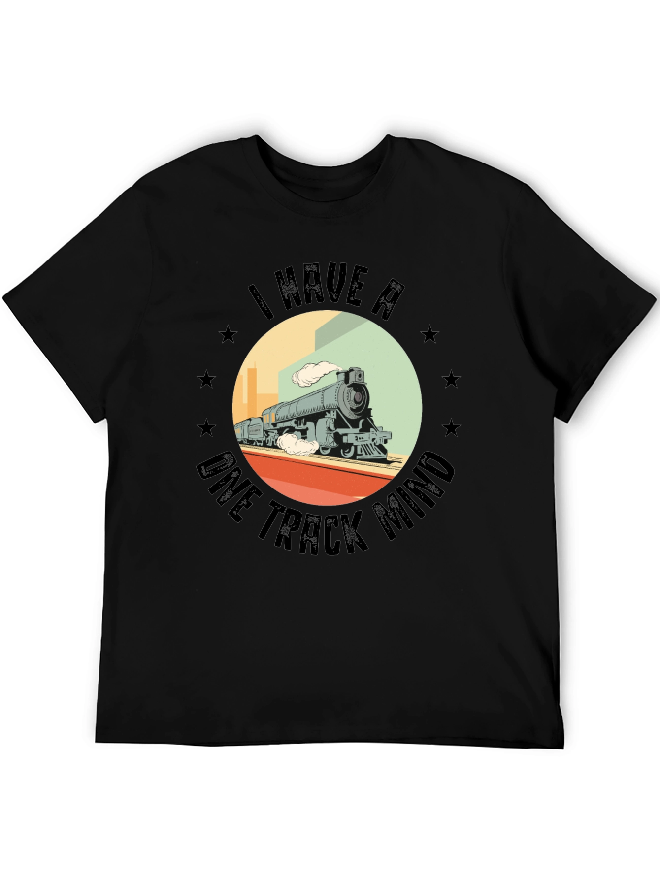 One Track Mind Train Graphic Tee - Classic Black