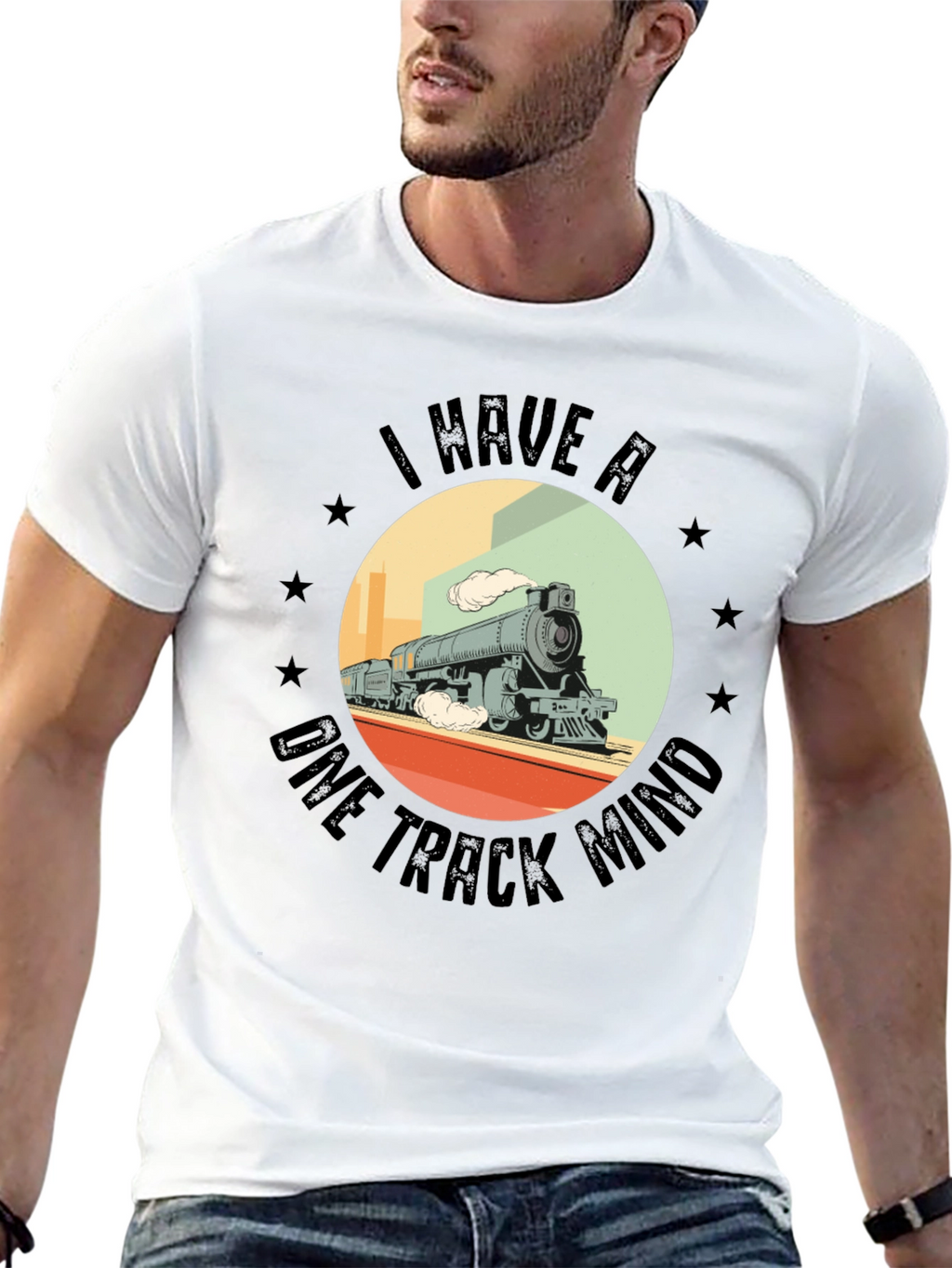 One Track Mind Train Graphic Tee - Classic Black