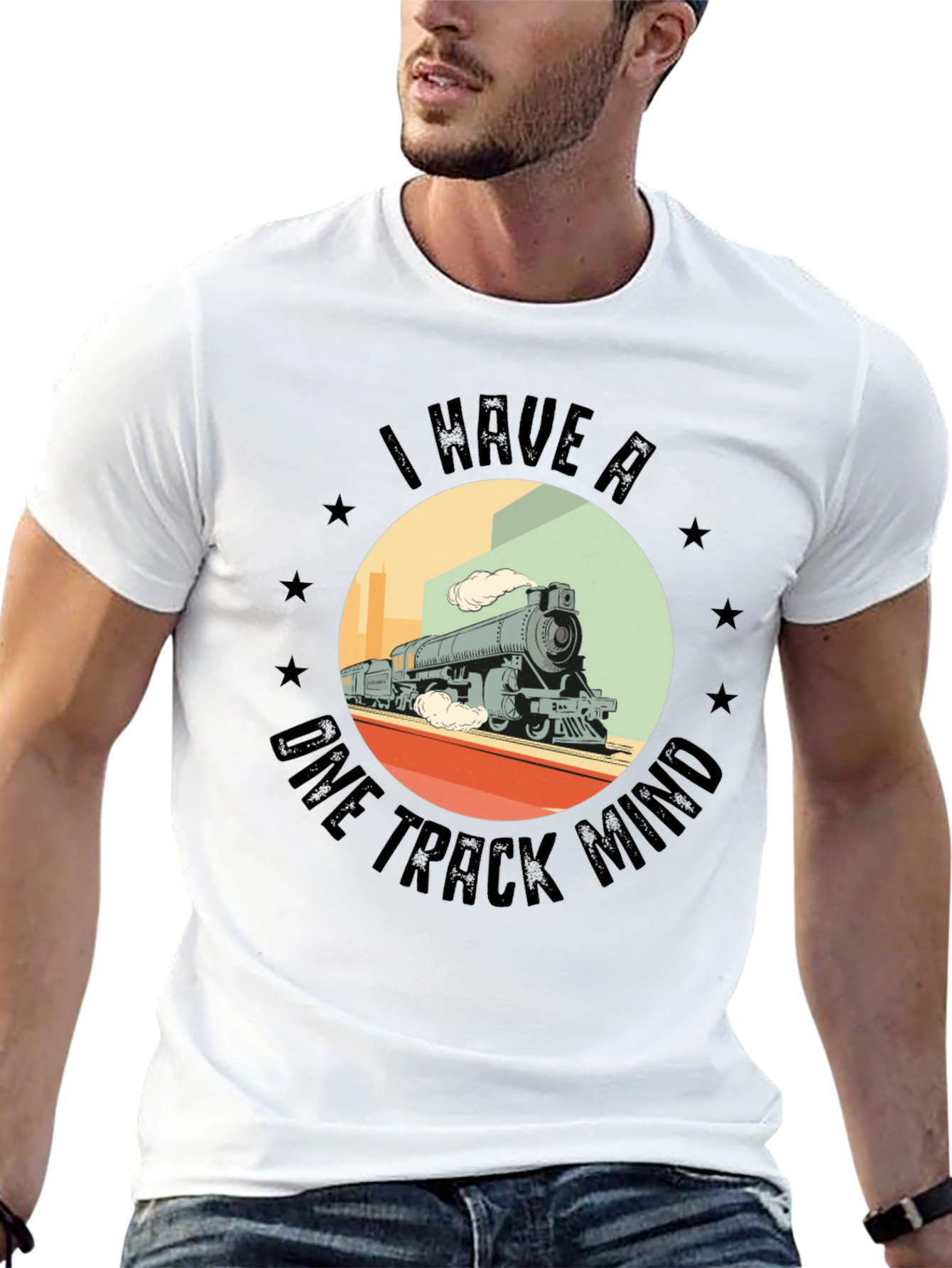 One Track Mind Train Graphic Tee - Classic Black