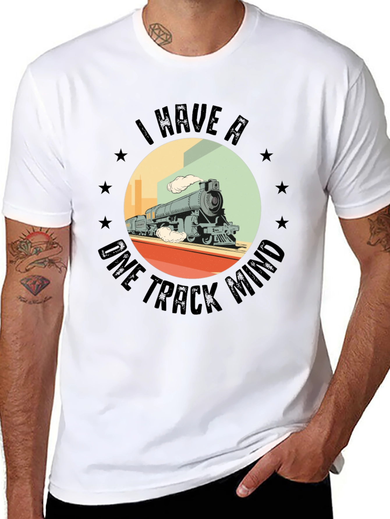 One Track Mind Train Graphic Tee - Classic Black