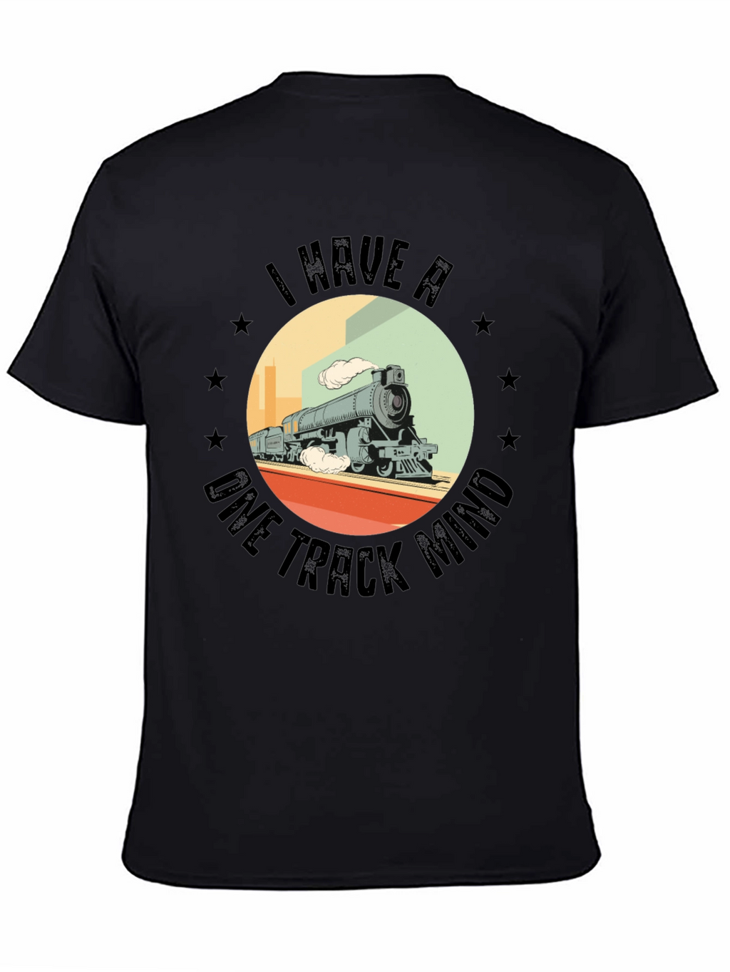 One Track Mind Train Graphic Tee - Classic Black
