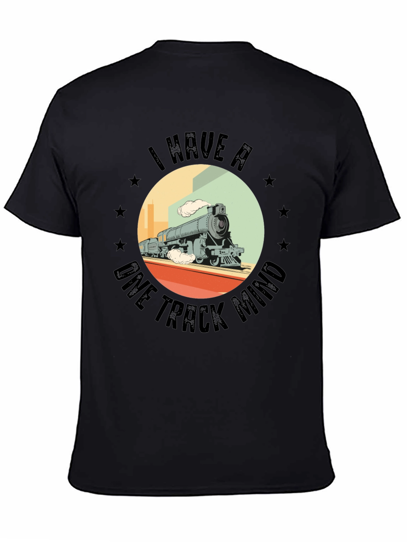 One Track Mind Train Graphic Tee - Classic Black