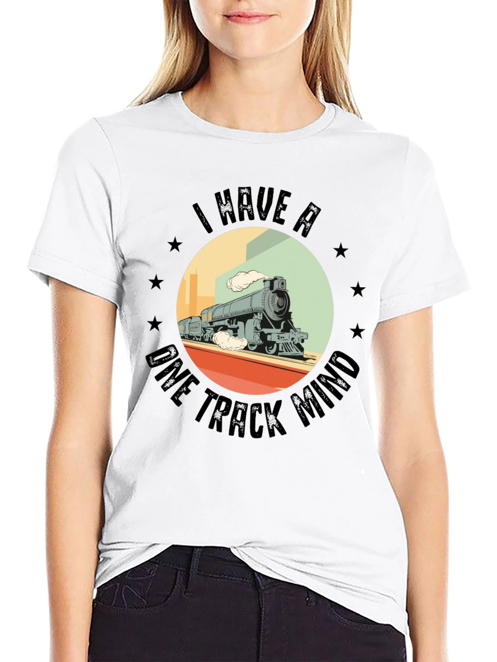 One Track Mind Train Graphic Tee - Classic Black